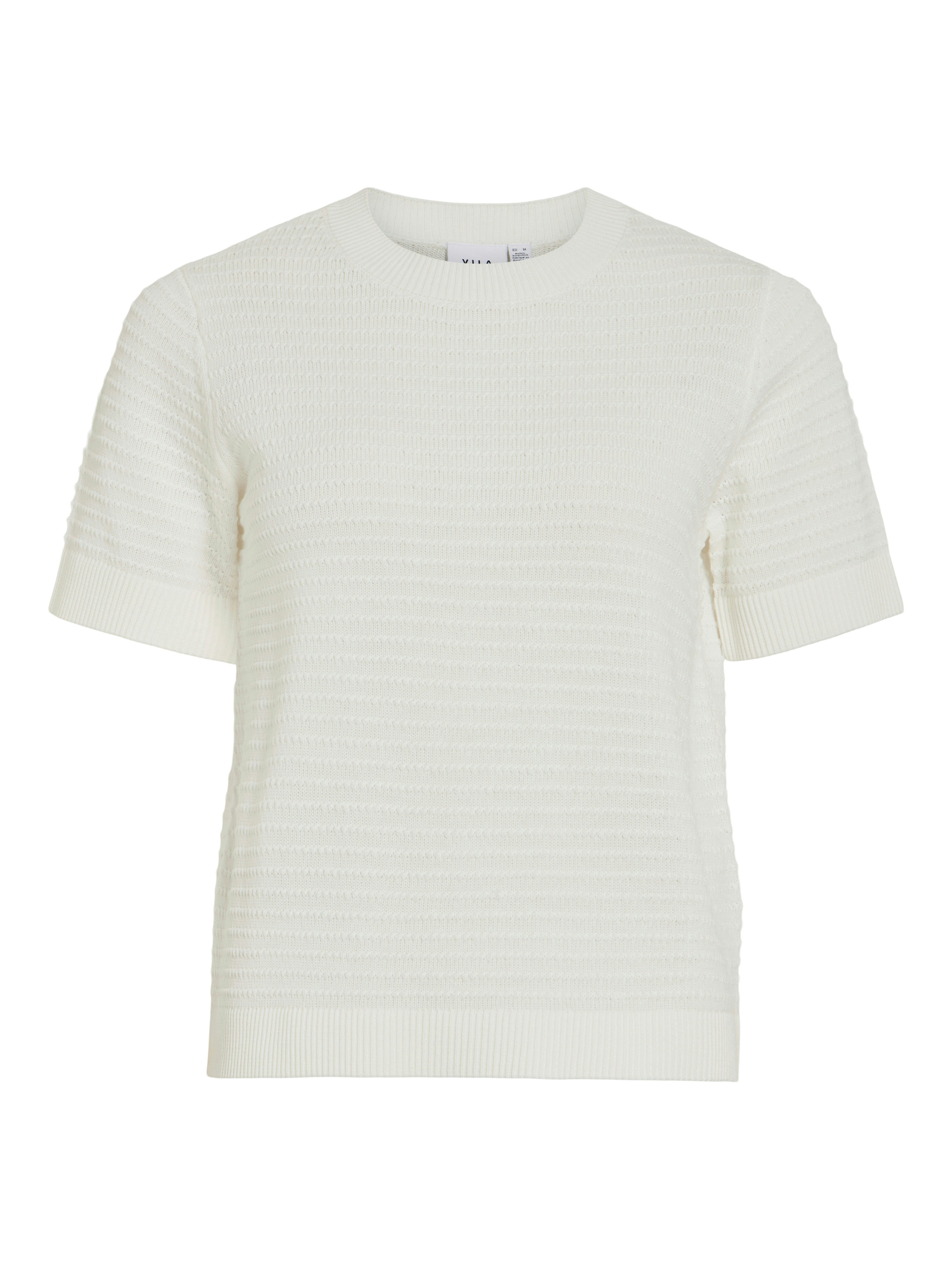 Kurzarmpullover VILOLLO O-NECK S/S DETAIL KNIT TOP- NOOS