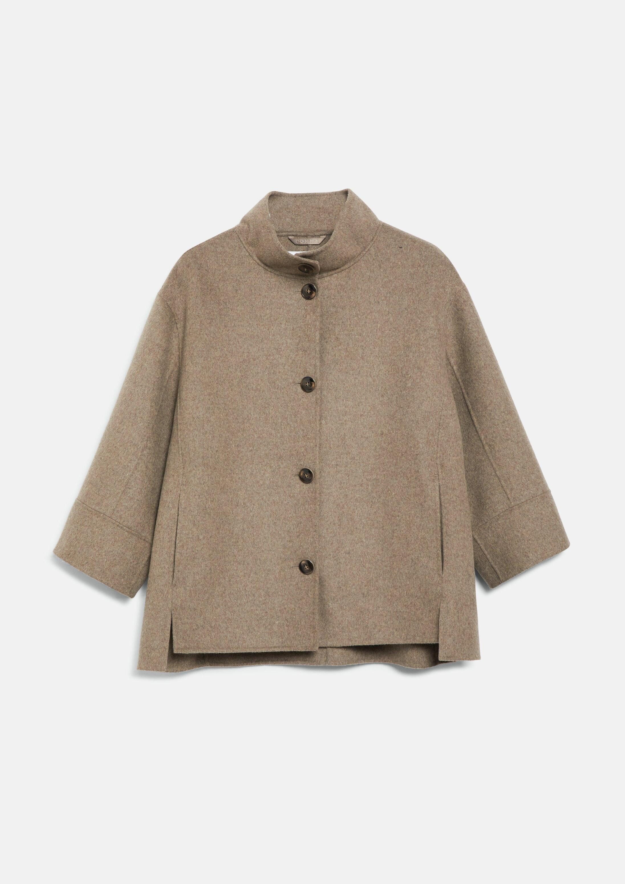 comma Funktionsjacke Outdoor-Jacke Oversize Doubleface-Jacke mit Stehkragen