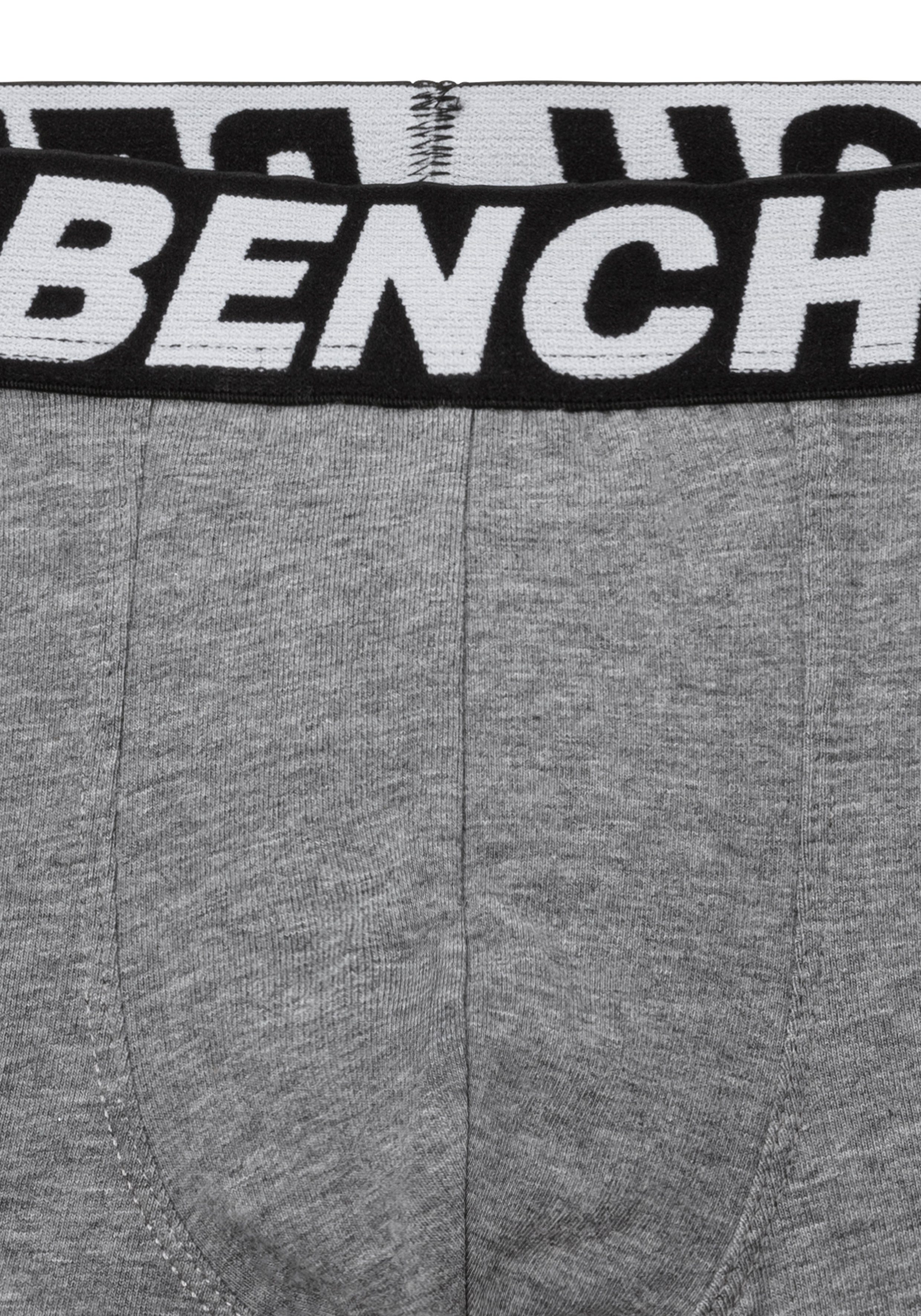 Boxer Bench. weiß, grau-meliert Bund blau, Schriftzug Bench mit für im (Packung, rot, 4-St) Jungen