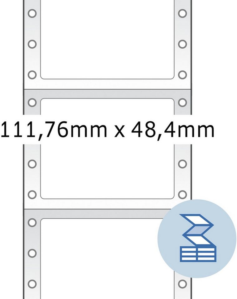 Thumbnail - HERMA Etikettenrolle Computeretiketten endlos 111,76x48,4mm 1-bahnig VE=2000 Stück