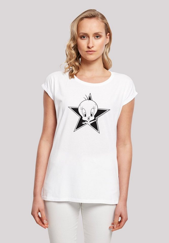 F4NT4STIC Kurzarmshirt Damen Looney Tunes Tweetie with Ladies Extended  Shoulder Tee (1-tlg), Stylisches T-Shirt aus angenehmer Baumwollmischung