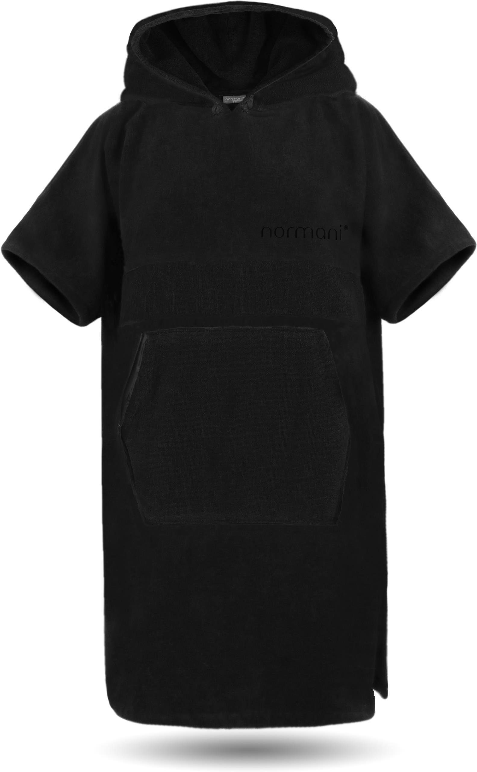 normani Badeponcho Bademantel Surfer Poncho, Midilänge, Baumwolle, Kapuze, Schlupf, Badeponcho aus 100 % saugstarker Baumwolle