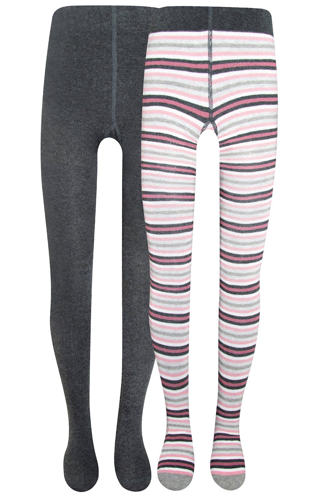 Strickstrumpfhose Ewers Jungen 2er Pack Strumpfhose Doppelpack anthrazit meliert