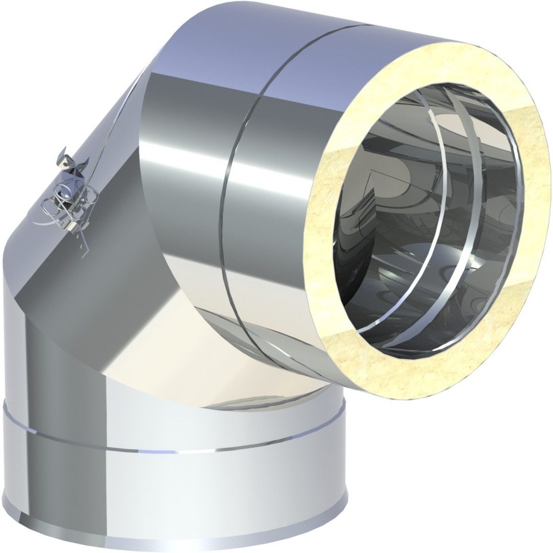 Jeremias Schornstein DW-ECO 2.0 Ø 130 mm - Winkel 90° mit Revisionsöffnung, Ø 130 mm