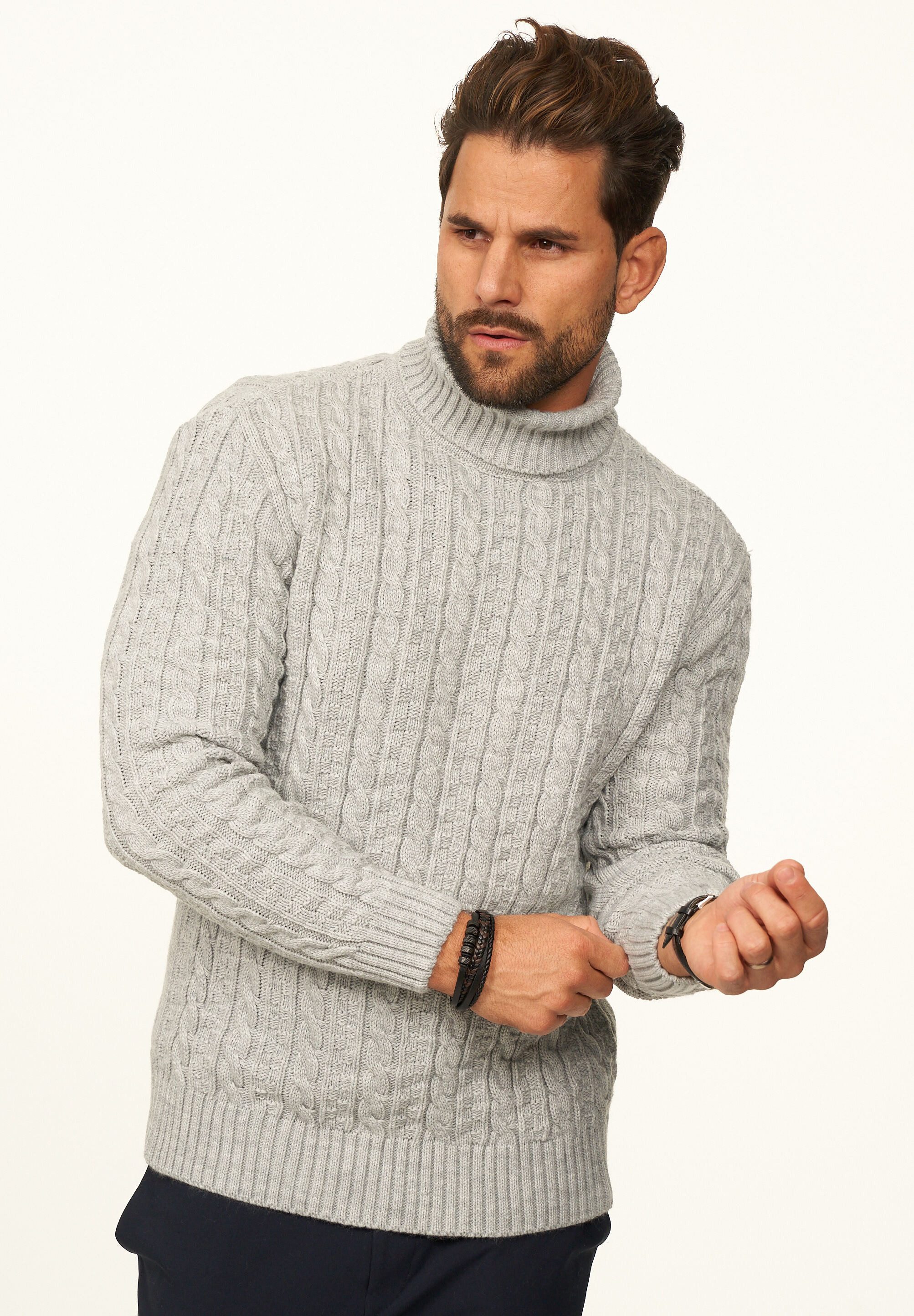 DAILY COTTON Rollkragenpullover als Grobstrick Pulli mit Zopfmuster für Her günstig online kaufen