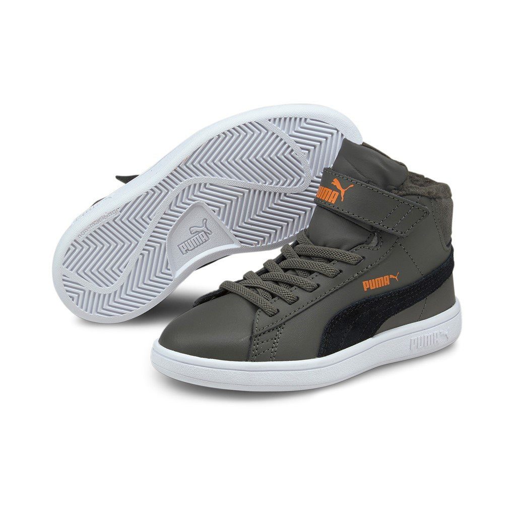 Puma Winterschuhe Smash V2 Mid Fur Vorschule grau Kinder Sneaker