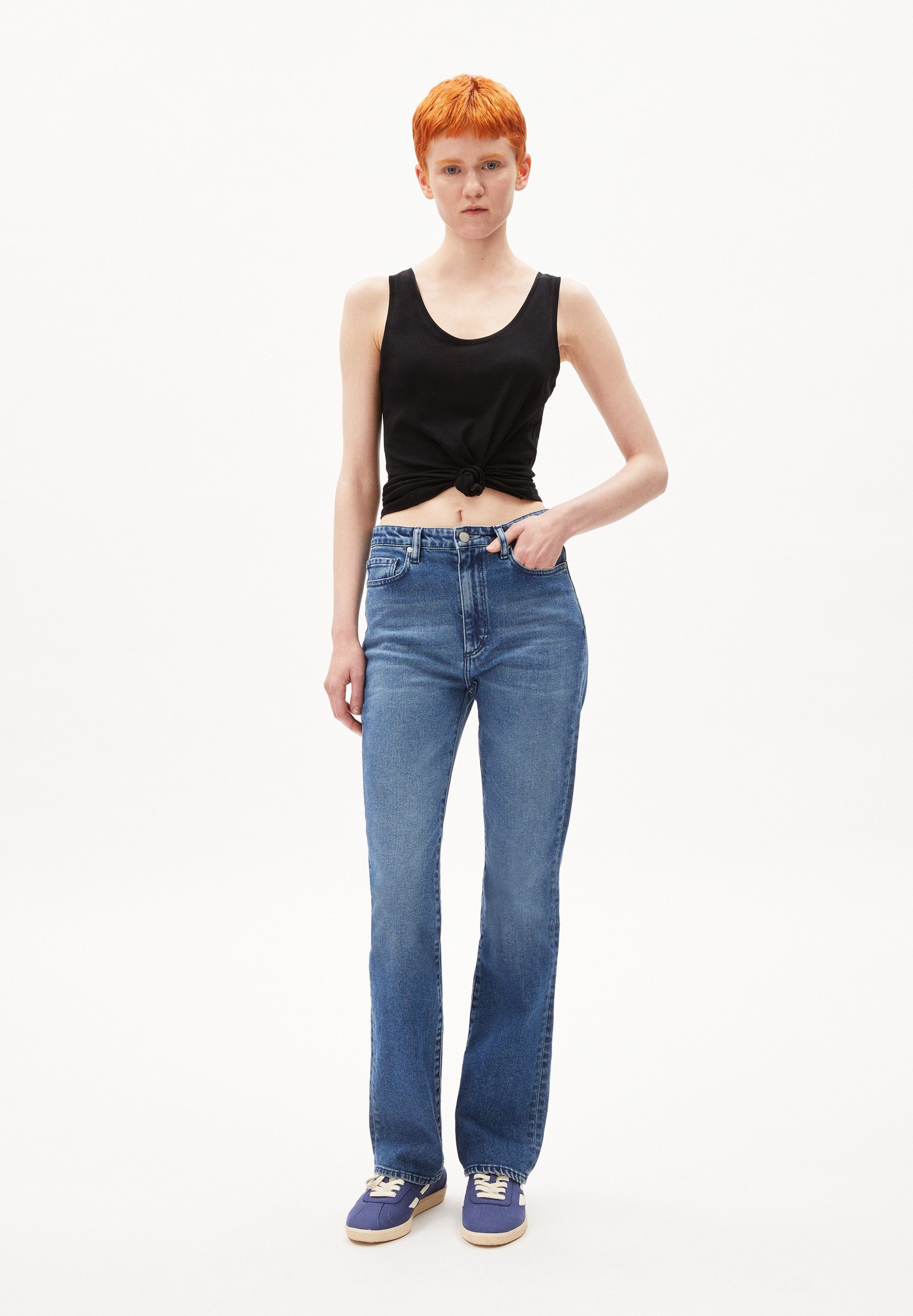 Armedangels Shirttop BELISAA SOFT Top Slim Fit aus Bio-Baumwolle (Slim Fit) Rundhalsausschnitt