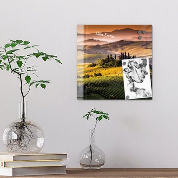 DEQORI Magnettafel 'Toskana Panorama', Whiteboard Pinnwand beschreibbar