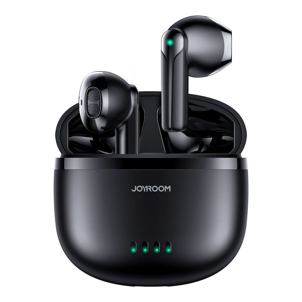 JOYROOM TWS Kopfhörer Kabellos ENC Wasserdicht IPX4 Bluetooth 5.3 Schwarz Bluetooth-Kopfhörer (Bluetooth, Touch Control, Bluetooth 5.3, Standby-Zeit: 48 Stunden, Wasserdicht: IPX4, Musikhördauer: 6 Stunden (70 % Lautstärke), Sprechzeit: 4 Stunden (70 % Lautstärke), Bluetooth-Version: 5.3, Entfernung: 10m)