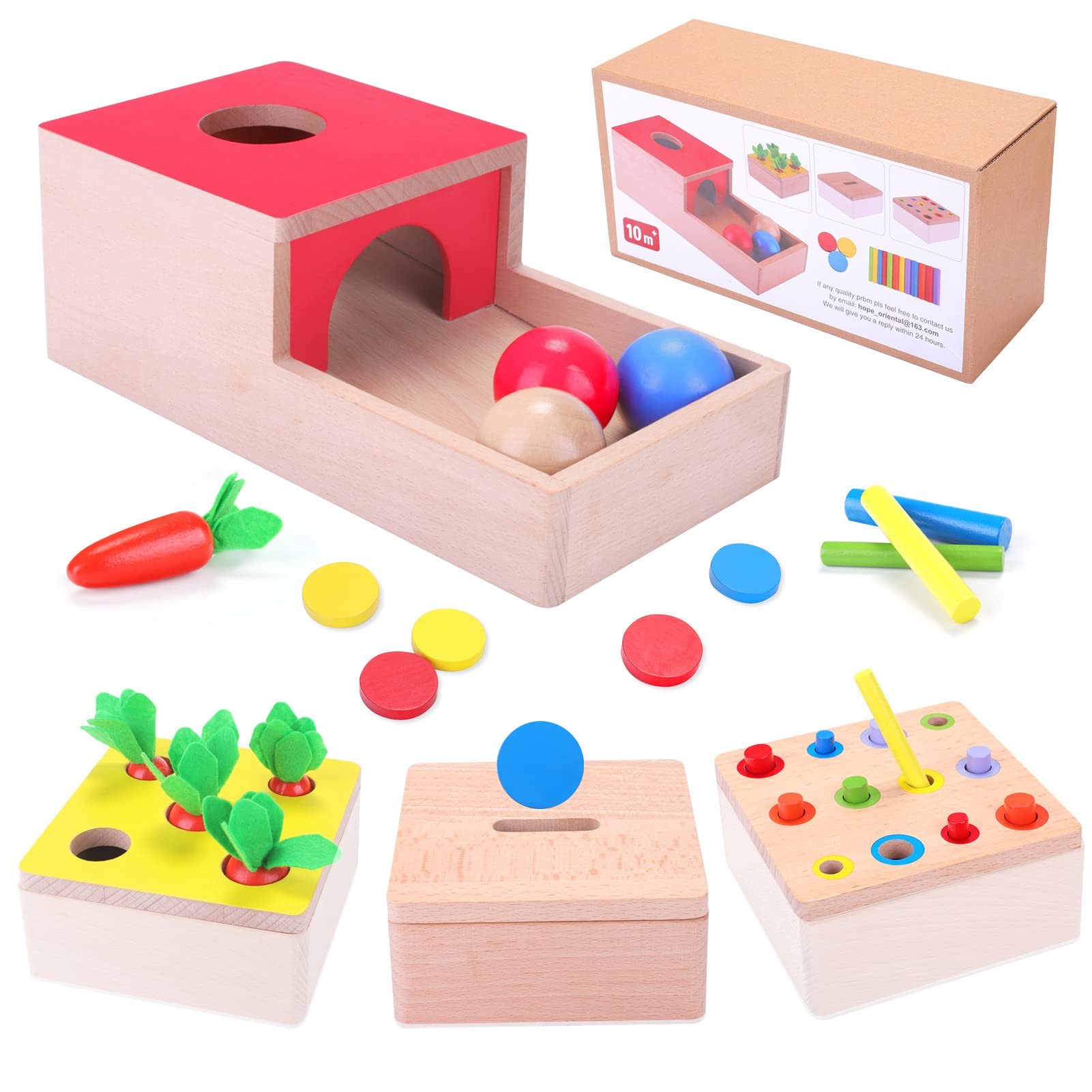CLTYQ Lernspielzeug Holzspielzeug-Set- Montessori Lernspielzeug, 4 IN 1 Bab günstig online kaufen