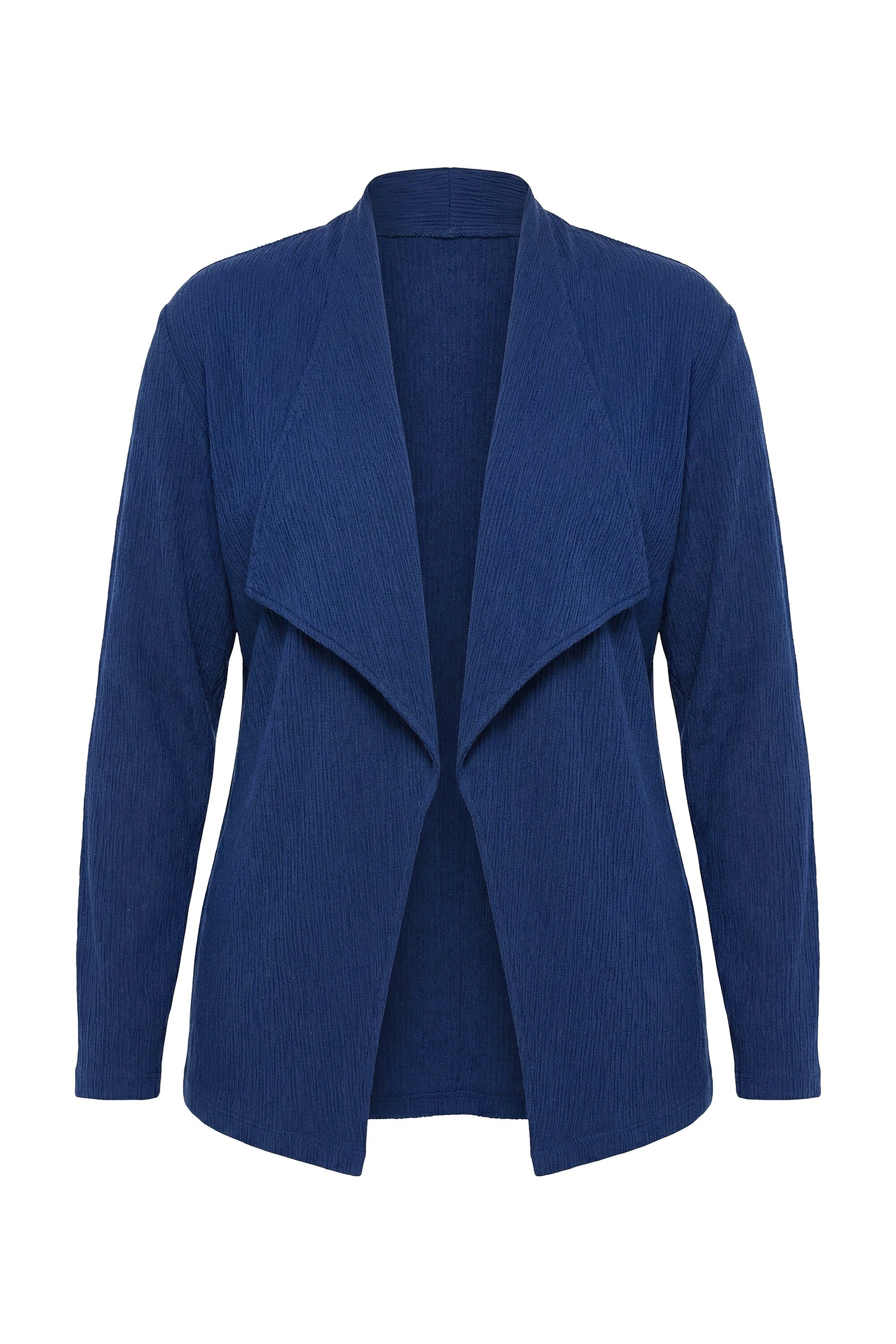 MIAMODA Sommerjacke Jerseyjacke offene Passform Spatenkragen