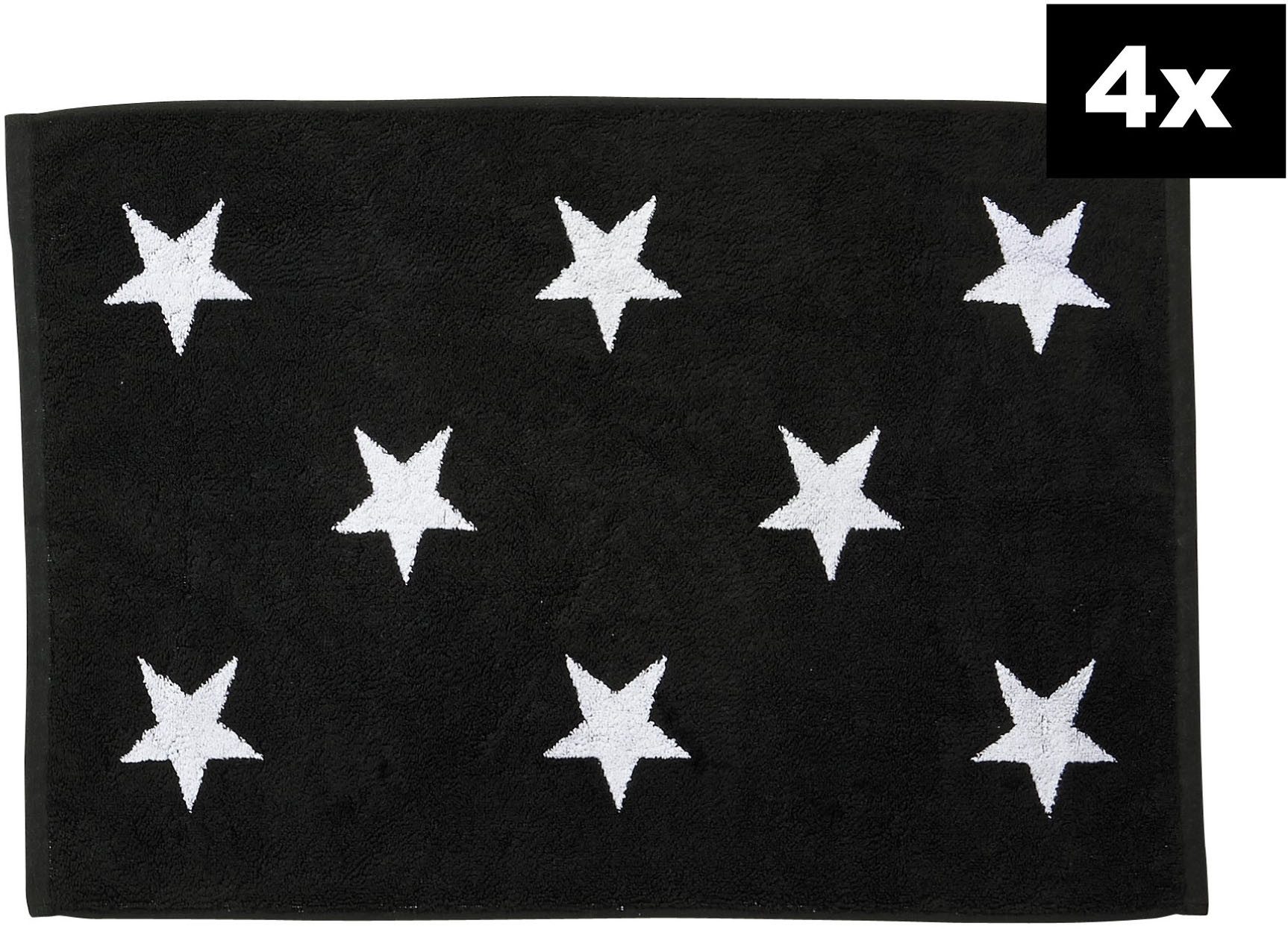 done.® Badematte DAILY SHAPES Stars 4er-Set, Höhe 5 mm, fußbodenheizungsgeeignet, Baumwolle, rechteckig, Badvorleger aus 100% Baumwolle, Jacquardgewebt