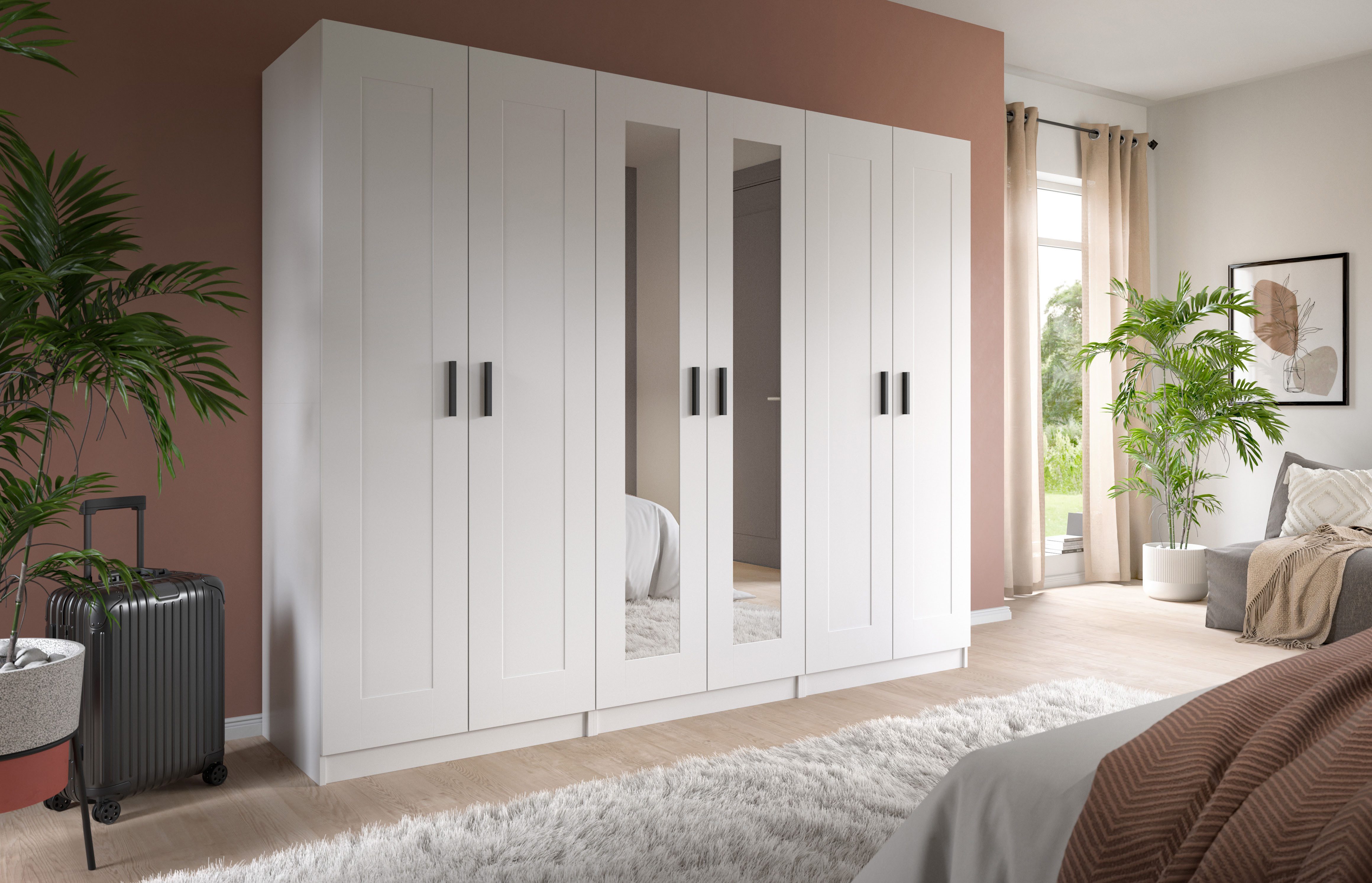 Home affaire Kleiderschrank Farmsen, Schlafzimmerschrank, Garderobe, Schrank (Schrank-Kombi, Schlafzimmer, Garderobenschrank, Flur) Set best. aus: 3 Kleiderschränken, individuell platzierbar