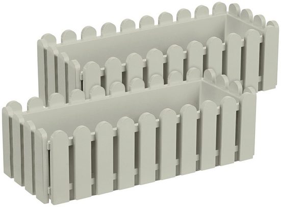 EMSA Blumenkasten »LANDHAUS«, 2erSet, BxTxH 48x20x16,5 cm, seidengrau