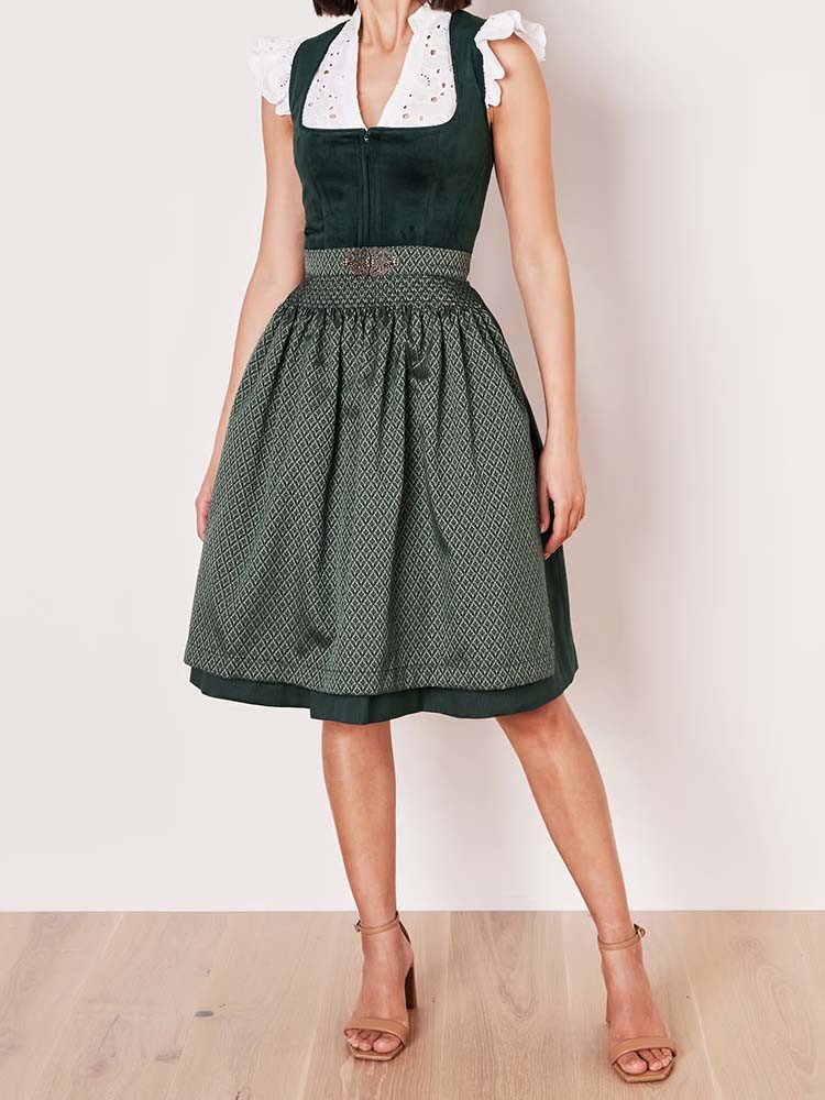 Krüger Madl Dirndl Dirndl Alisha 60cm Länge dunkelgrün