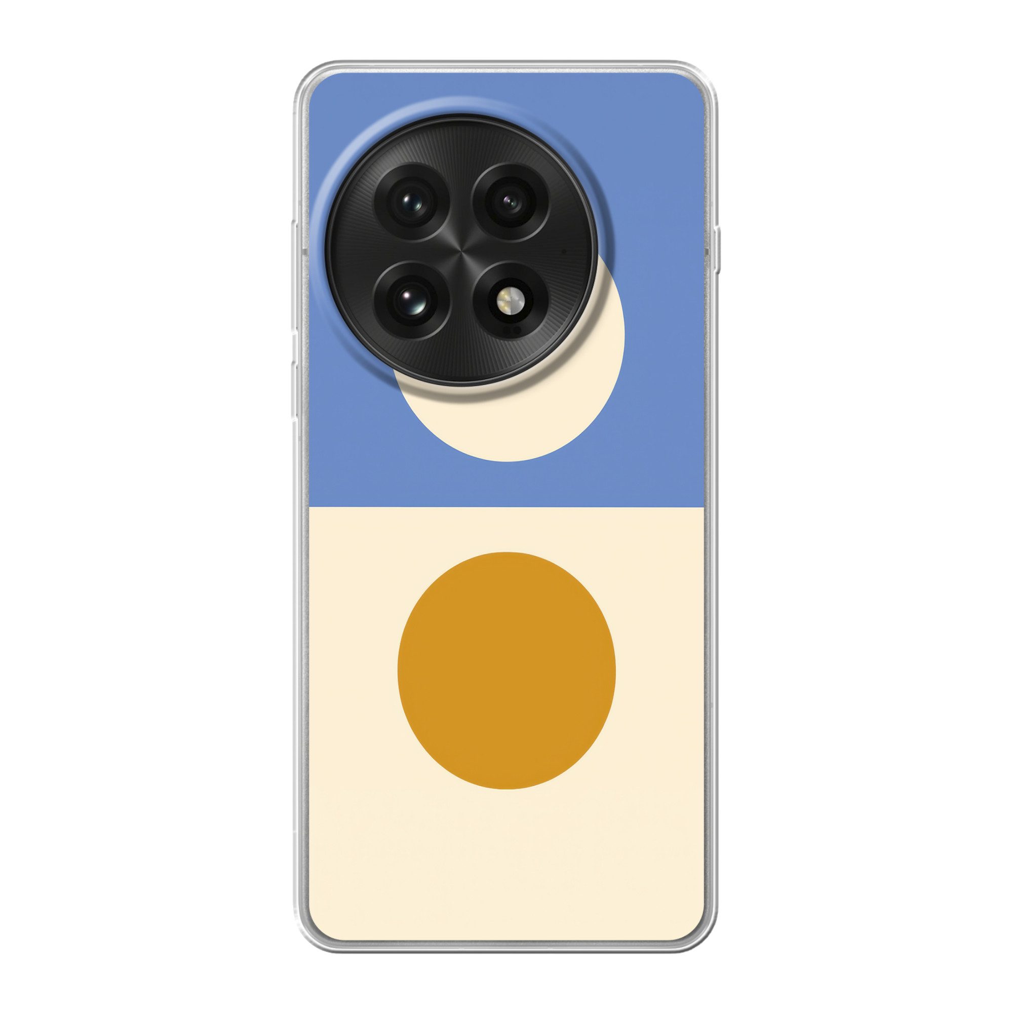MuchoWow Handyhülle für OnePlus 13 Kreise - Symmetrisch - Weiß - Blau - Gelb, Phone Case, Silikon, Schutzhülle Dünn