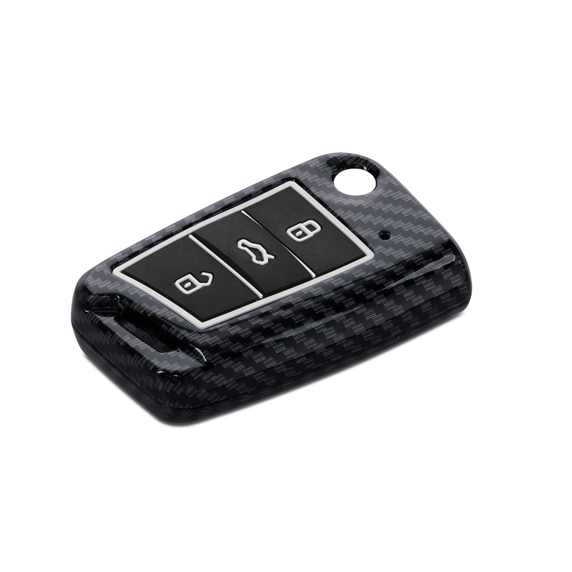 kwmobile Schlüsseltasche Autoschlüssel Hülle für MK7, VW Schlüsselhülle 7 Cover Golf - Schutzhülle Hardcover Schwarz Case
