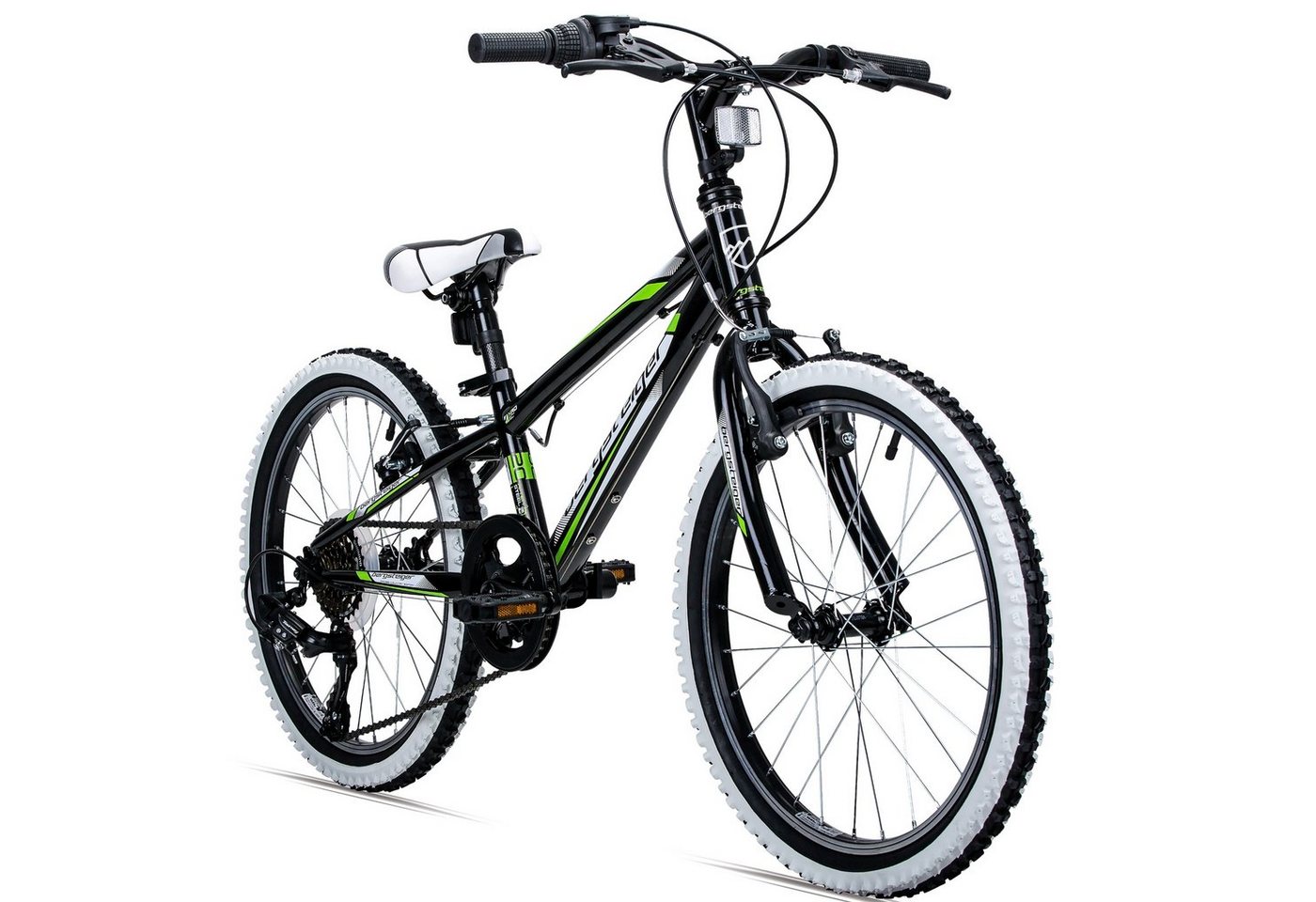 bergsteiger Kinderfahrrad Kansas 20, 24 Zoll, 6, 7, 8, 9, 10, 11 Jahre, Mädchen, Jungen, 6 Gang Shimano Tourney RD-TY300 Schaltwerk, Kettenschaltung, V-Brakes