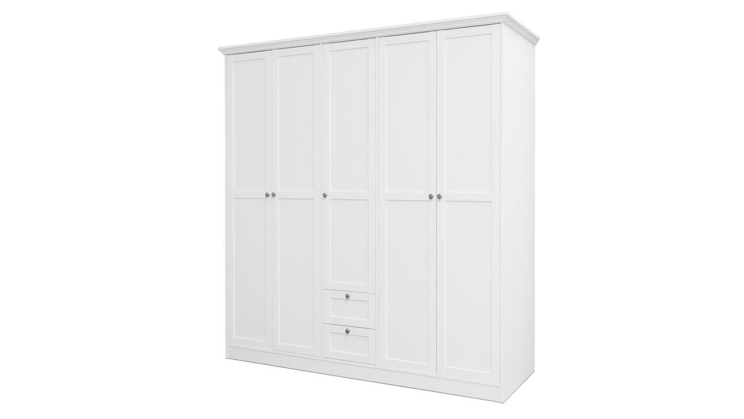 Finori Kleiderschrank Kleiderschrank Landwood 19 weiß Dekor5 TR, 2 SK, 9 EB, 190/200/67 cm
