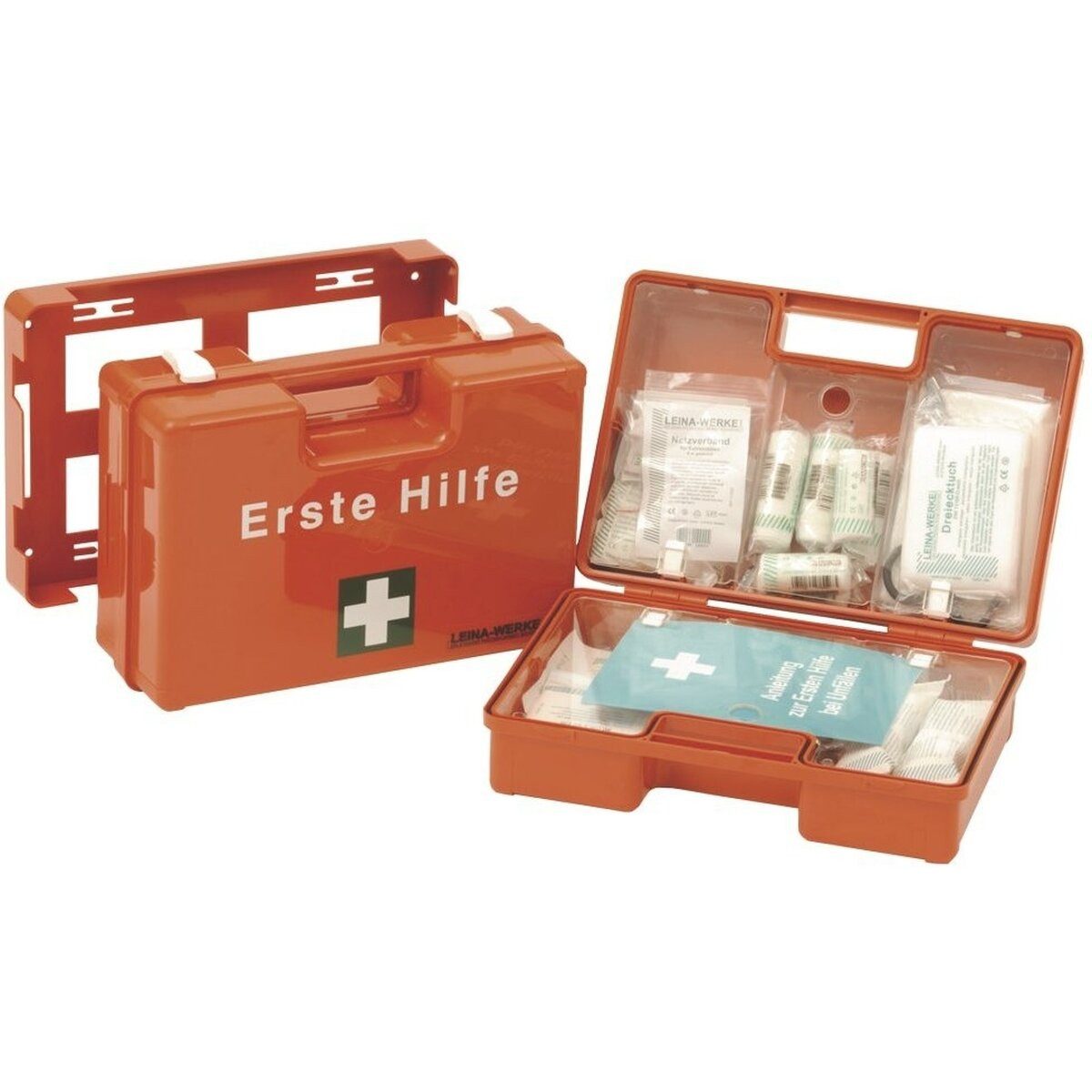 Leina-Werke Erste-Hilfe-Set Erste-Hilfe-Koffer SAN mit Druck DIN 13157 orange