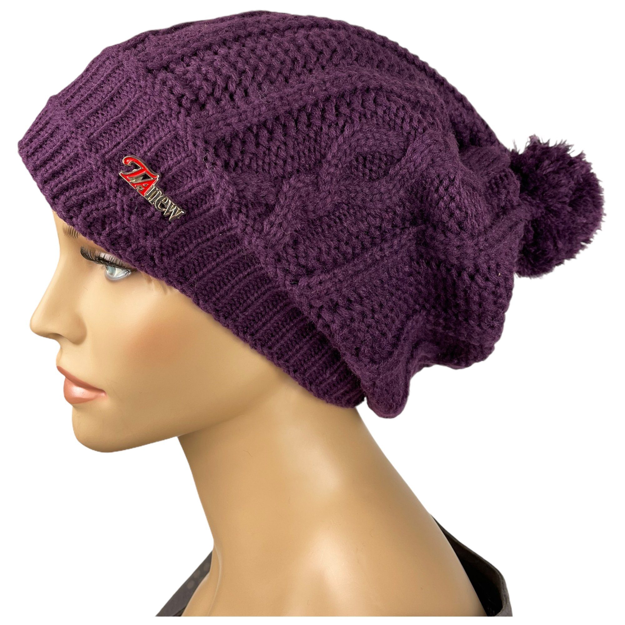 Taschen4life Beanie Damen Mütze mit Bommel günstig online kaufen