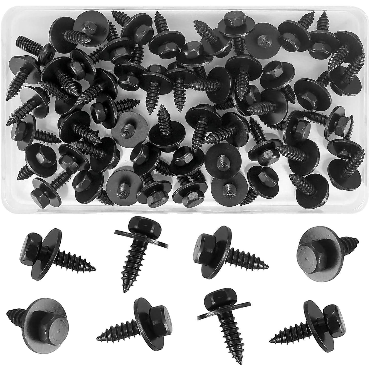 LuxusKollektion Blechschraube Sechskantschrauben 55 Stk selbstbohrend mit Dichtung 5,5-6x19 mm