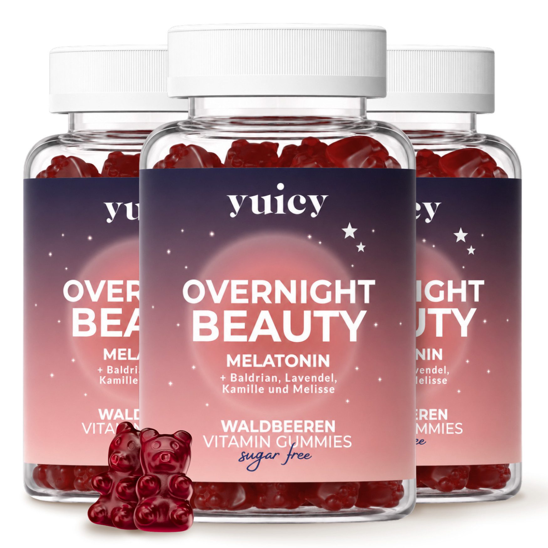 yuicy Overnight Beauty - Melatonin Gummies Zum Einschlafen Gummies, 180 St., 360 g