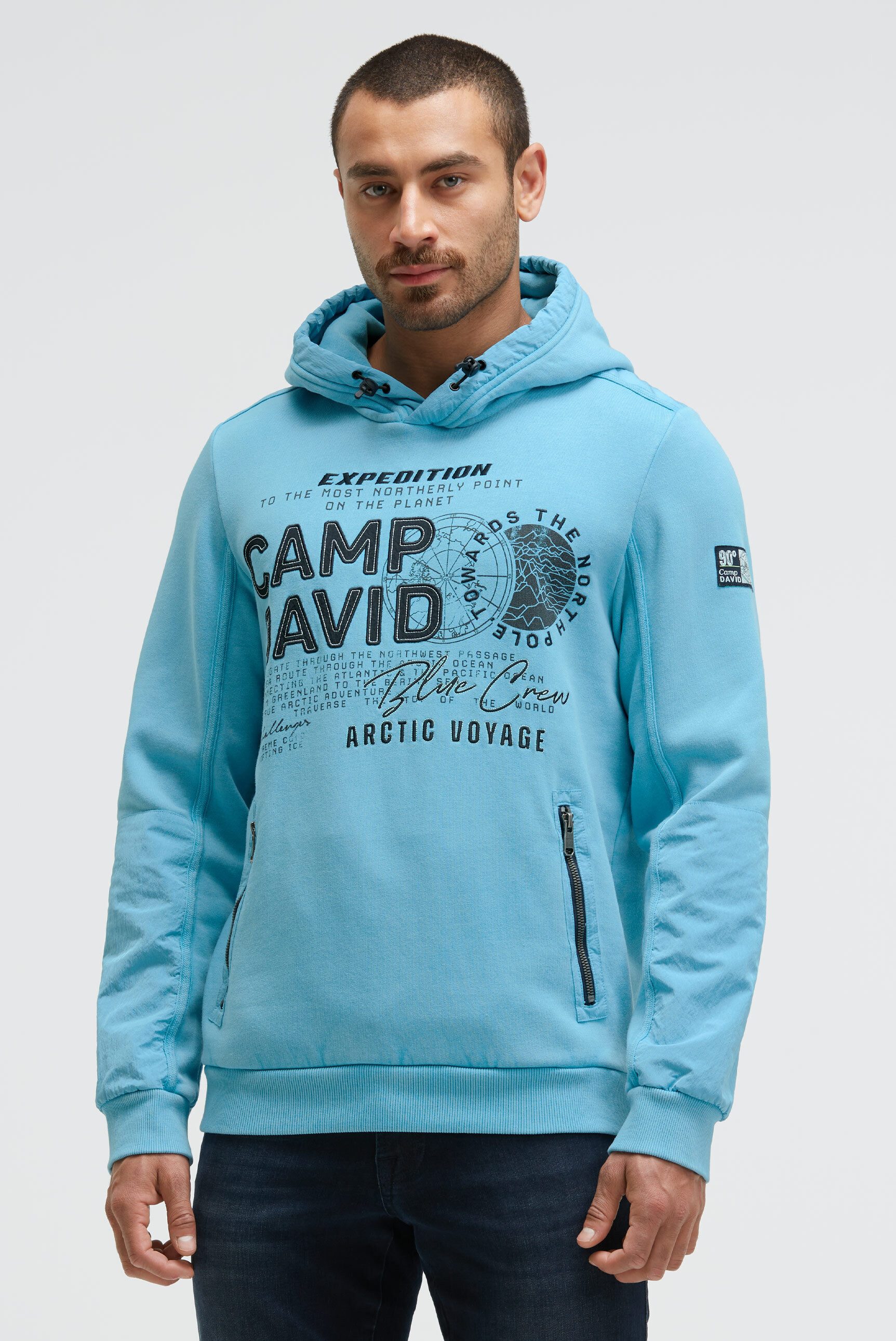 CAMP DAVID Kapuzensweatshirt mit Reißverschluss-Taschen