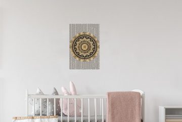 MuchoWow Wandsticker Mandala - Blume - Gold - Luxus - Bohème (1 St), Wandaufkleber, Wandtattoo, Selbstklebend, Wohnzimmer, Schlafzimmer