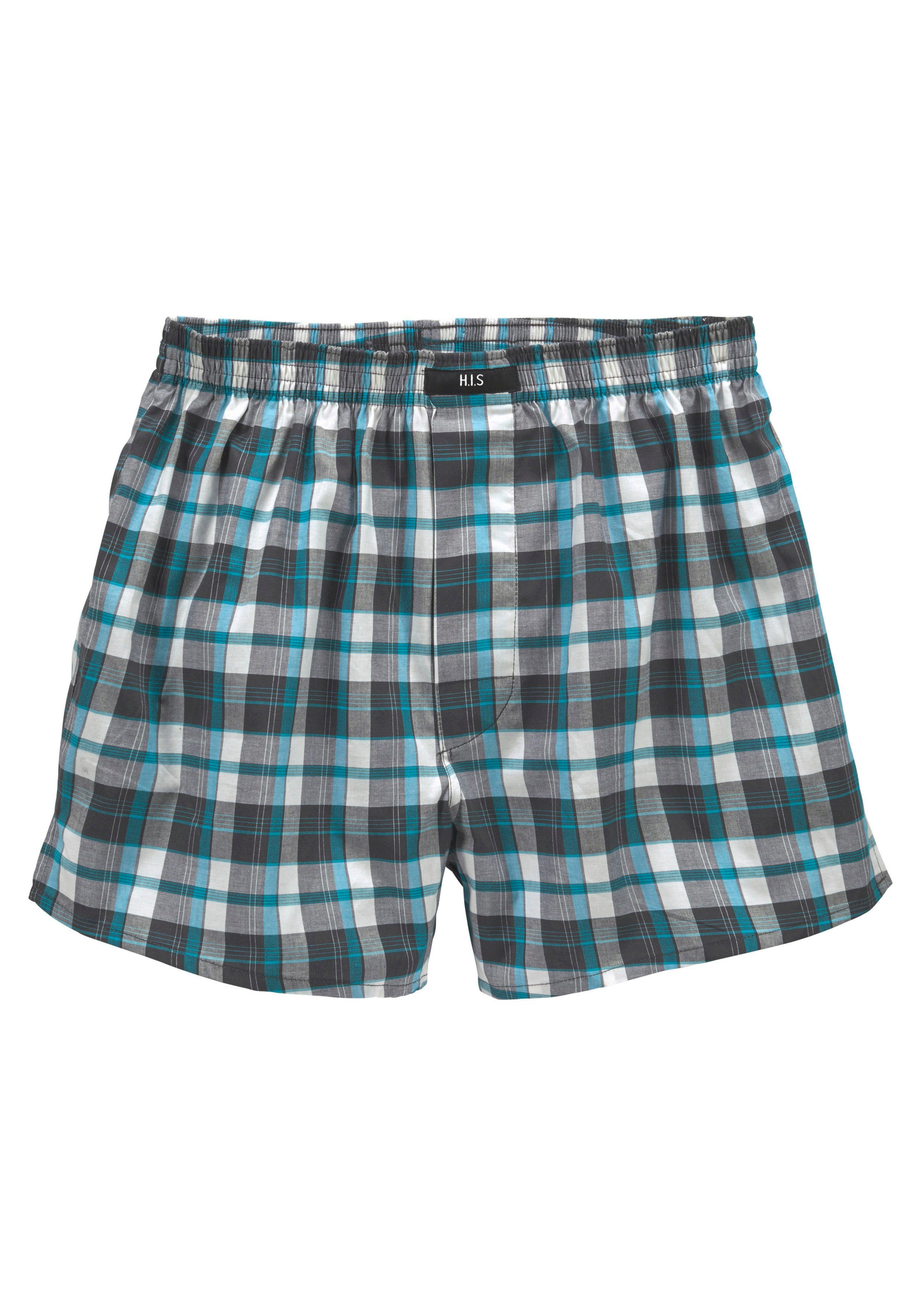 H.I.S Webboxer (Packung, 3-St) bequeme Passform mit trendigen Karo- oder Streifendesign