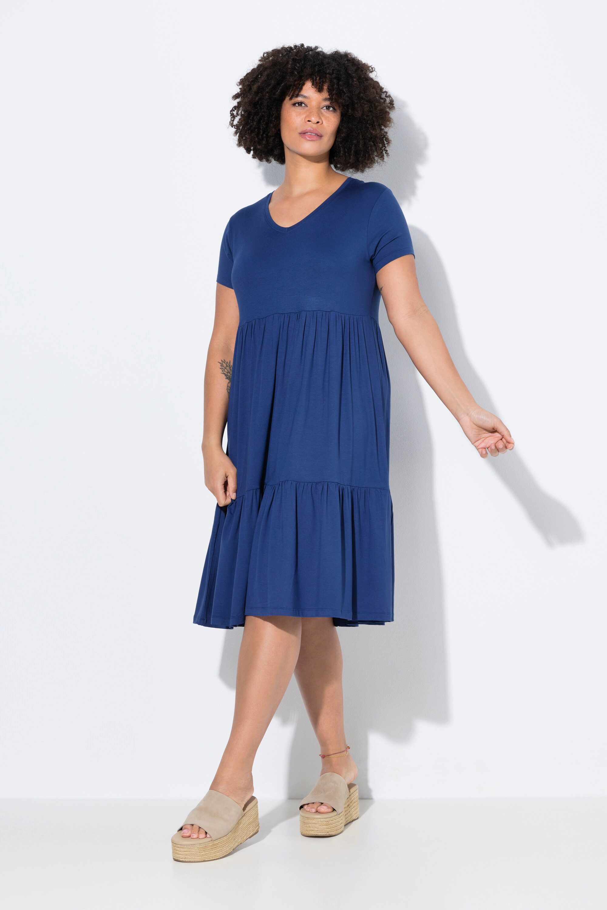 Angel of Style Midikleid Jerseykleid V-Ausschnitt günstig online kaufen