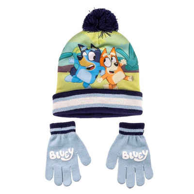 Cerdá Bommelmütze Bluey und Bingo Mützen und Handschuh-Set - Bluey