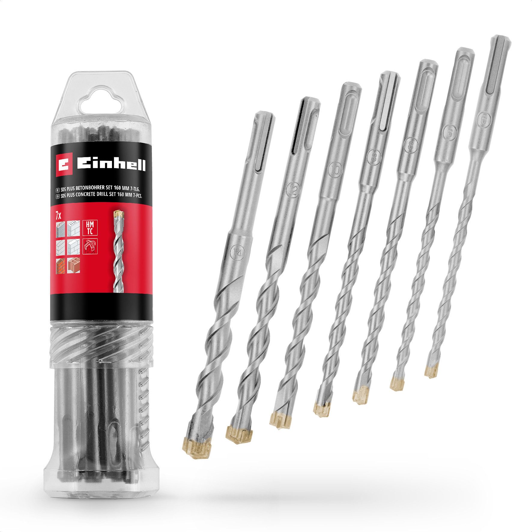 Einhell Bohrer- und Bit-Set, 7-tlg. Betonbohrer-Set (2x 6 / 2x 8 / 10 / 12 günstig online kaufen