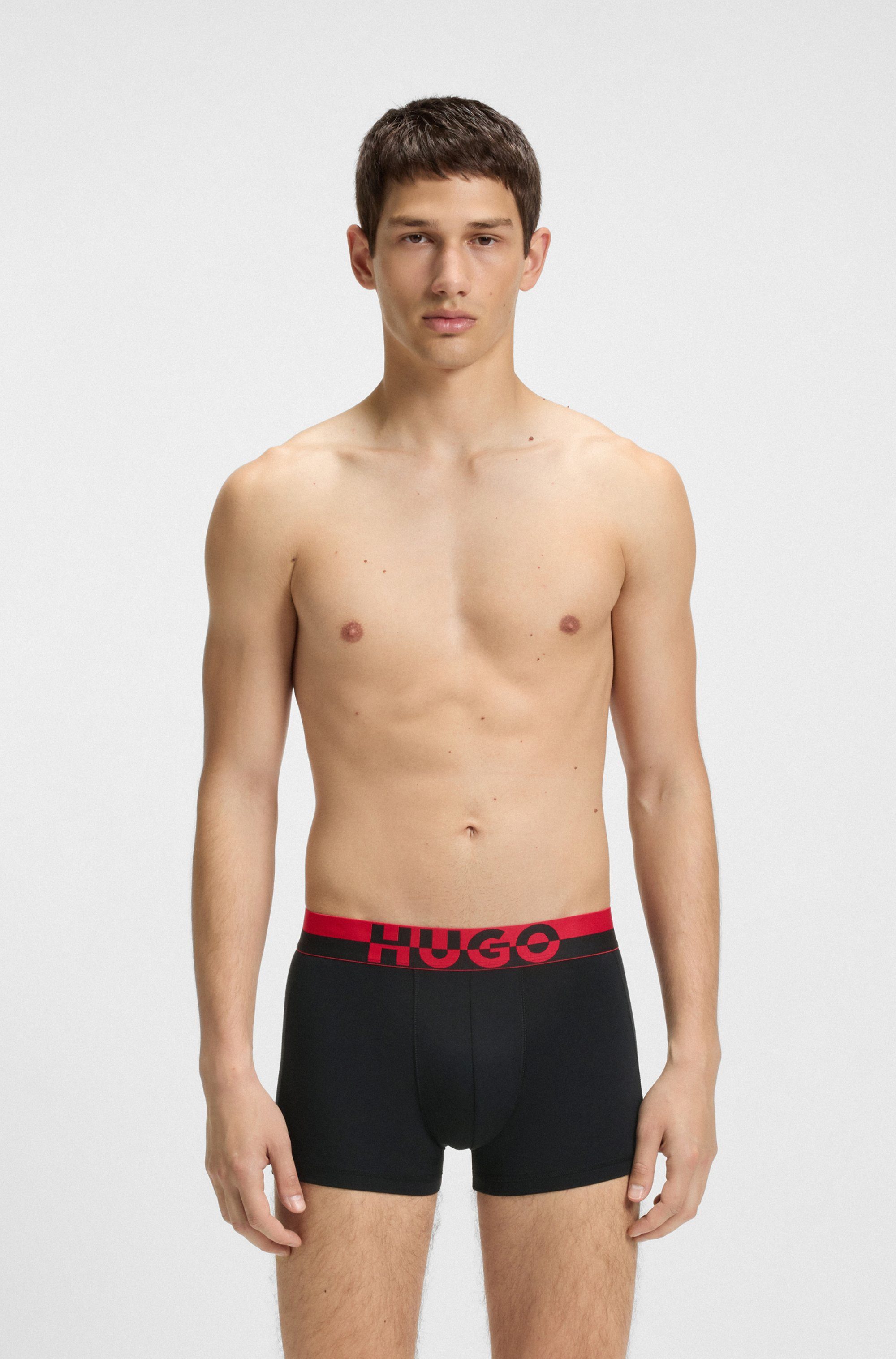 HUGO Boxershorts TRUNK TR. SPLIT LOGO (3-St) enganliegend, kurzes Bein günstig online kaufen
