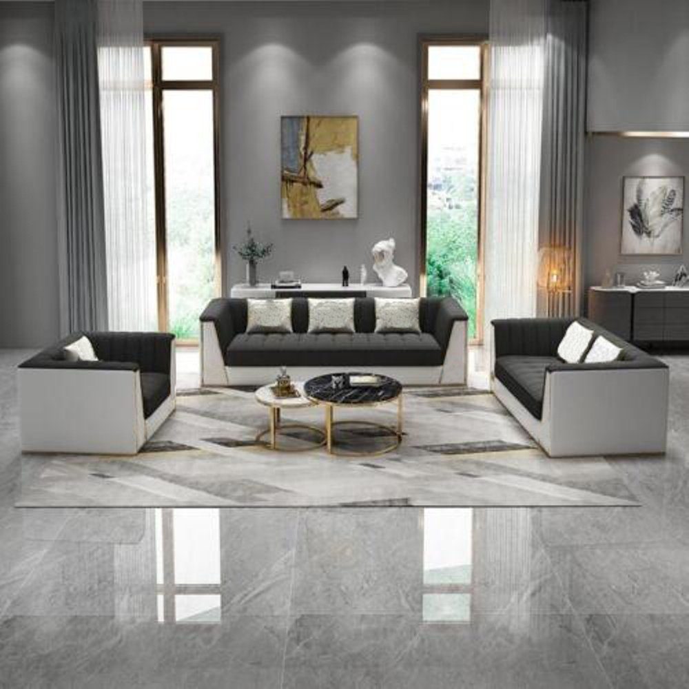 Schwarz/Weiß 3+2+1 Sitzer Sofa Europe Sofagarnitur Garnitur JVmoebel Neu, luxus Made moderne Graue in