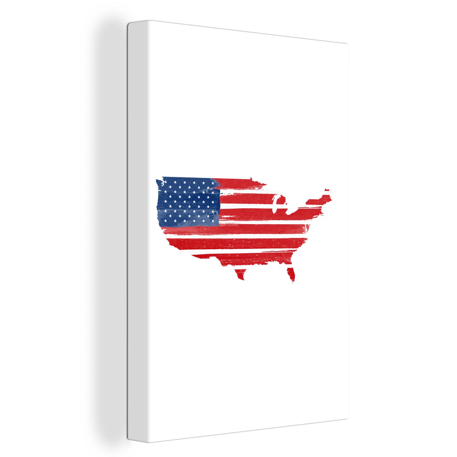 Flagge cm Leinwandbild fertig Leinwandbild inkl. St), mit U.S.A., bespannt OneMillionCanvasses® Gemälde, Zackenaufhänger, (1 Karte 20x30