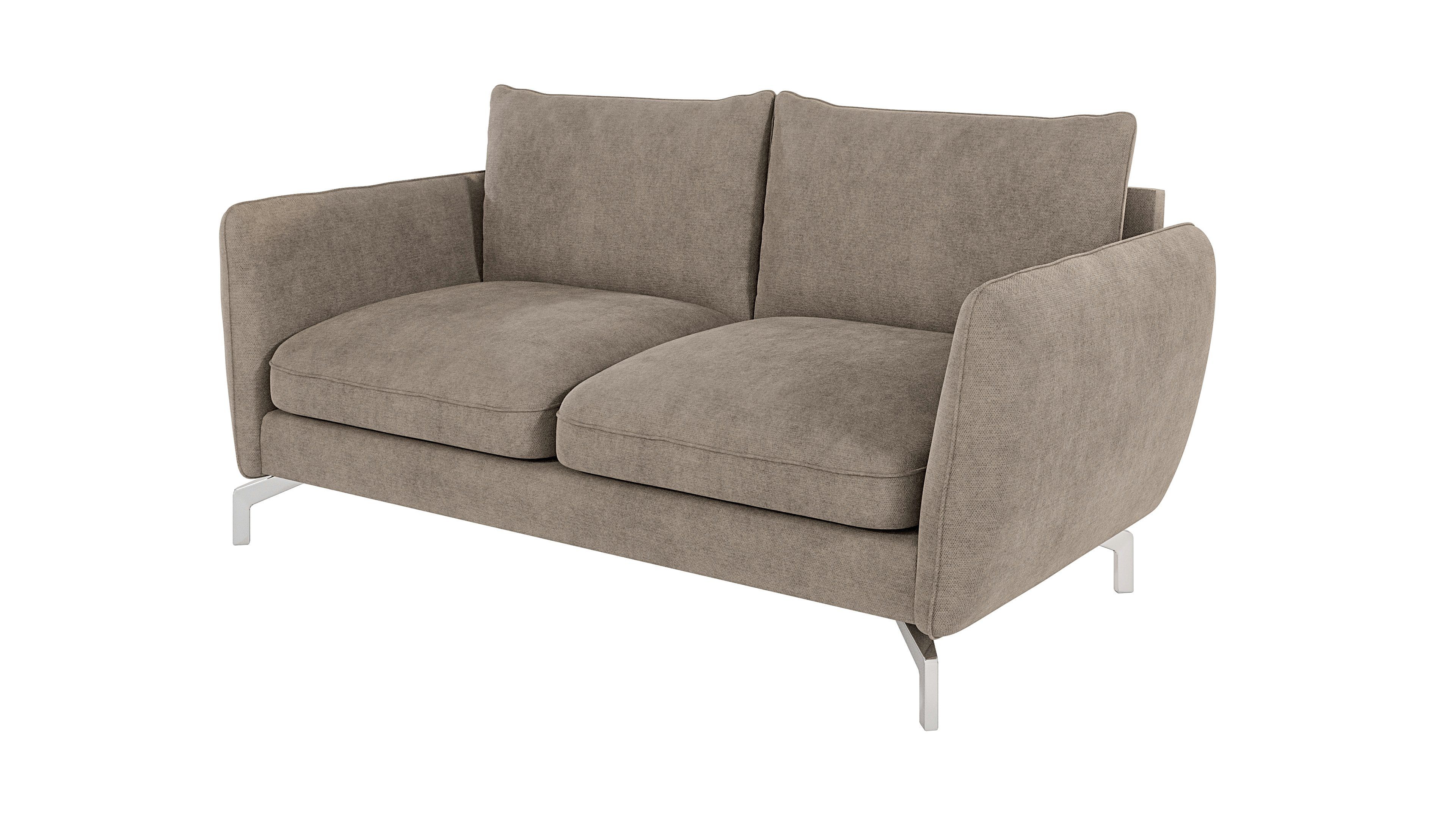 S-Style Möbel 2-Sitzer Sofa Benita mit Silber Metall Füßen, mit Wellenfeder günstig online kaufen