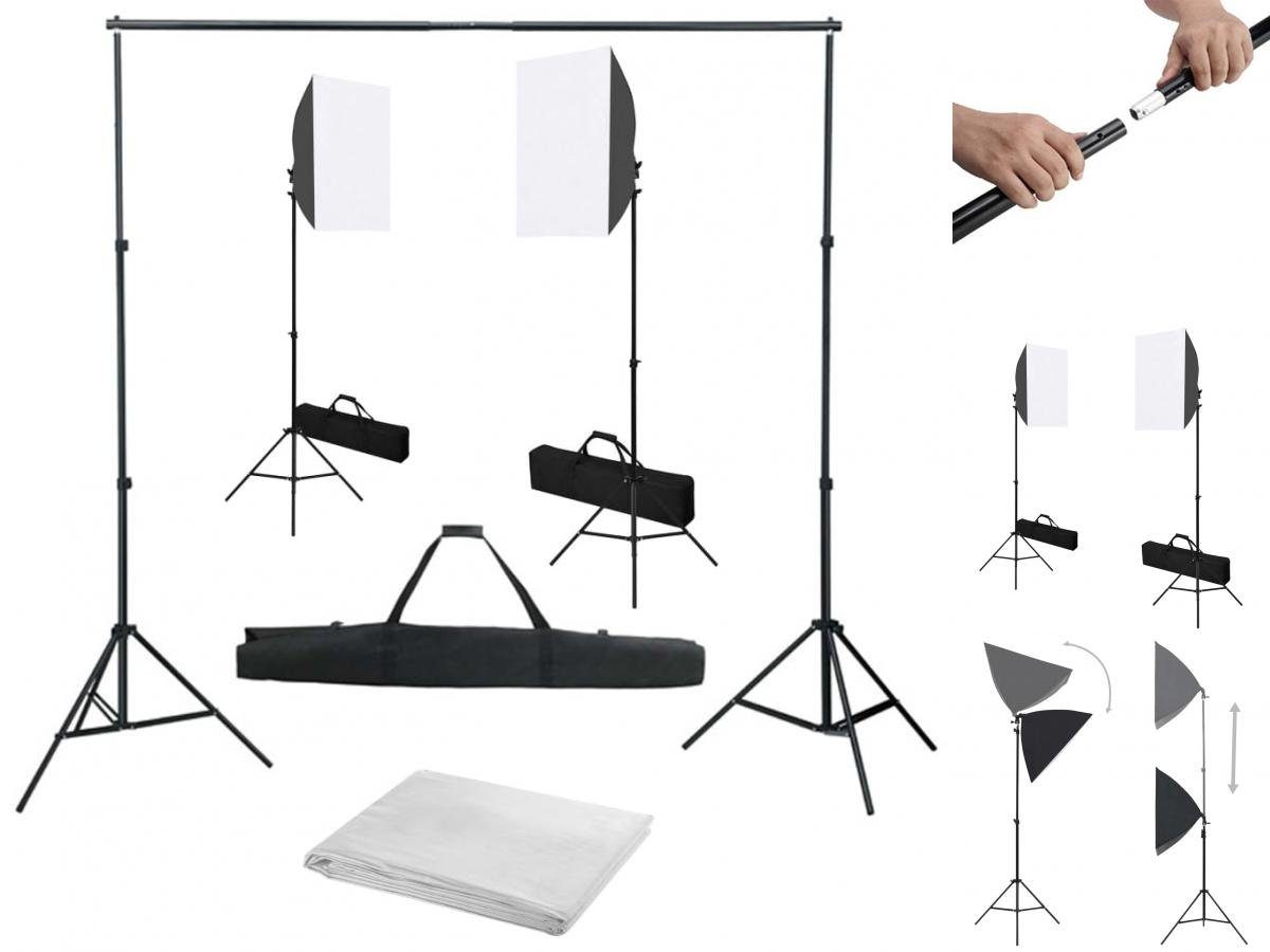 Set mit vidaXL Hintergrund Softbox-Leuchten Fotohintergrund Fotostudio und