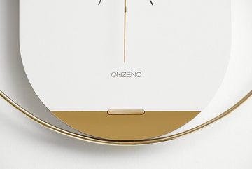 ONZENO Wanduhr THE WHITE SKY. 45.5x50.8x1.8 cm (handgefertigte Design-Uhr)