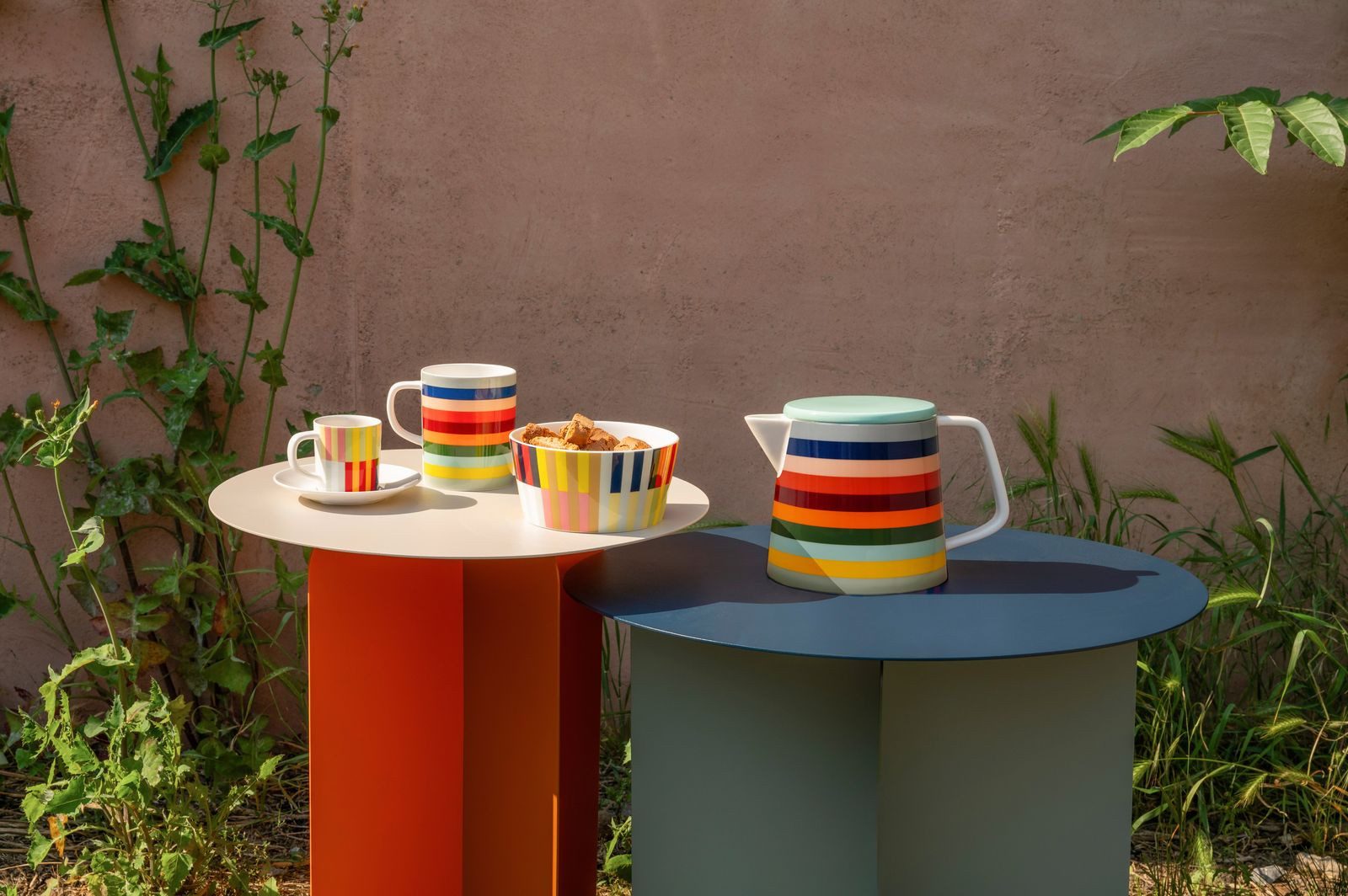 Remember Espressotasse farbenfrohe Espressotassen mit Untertassen, Porzellan, Remember Espressotasse mit Untertasse - Modell Sushi