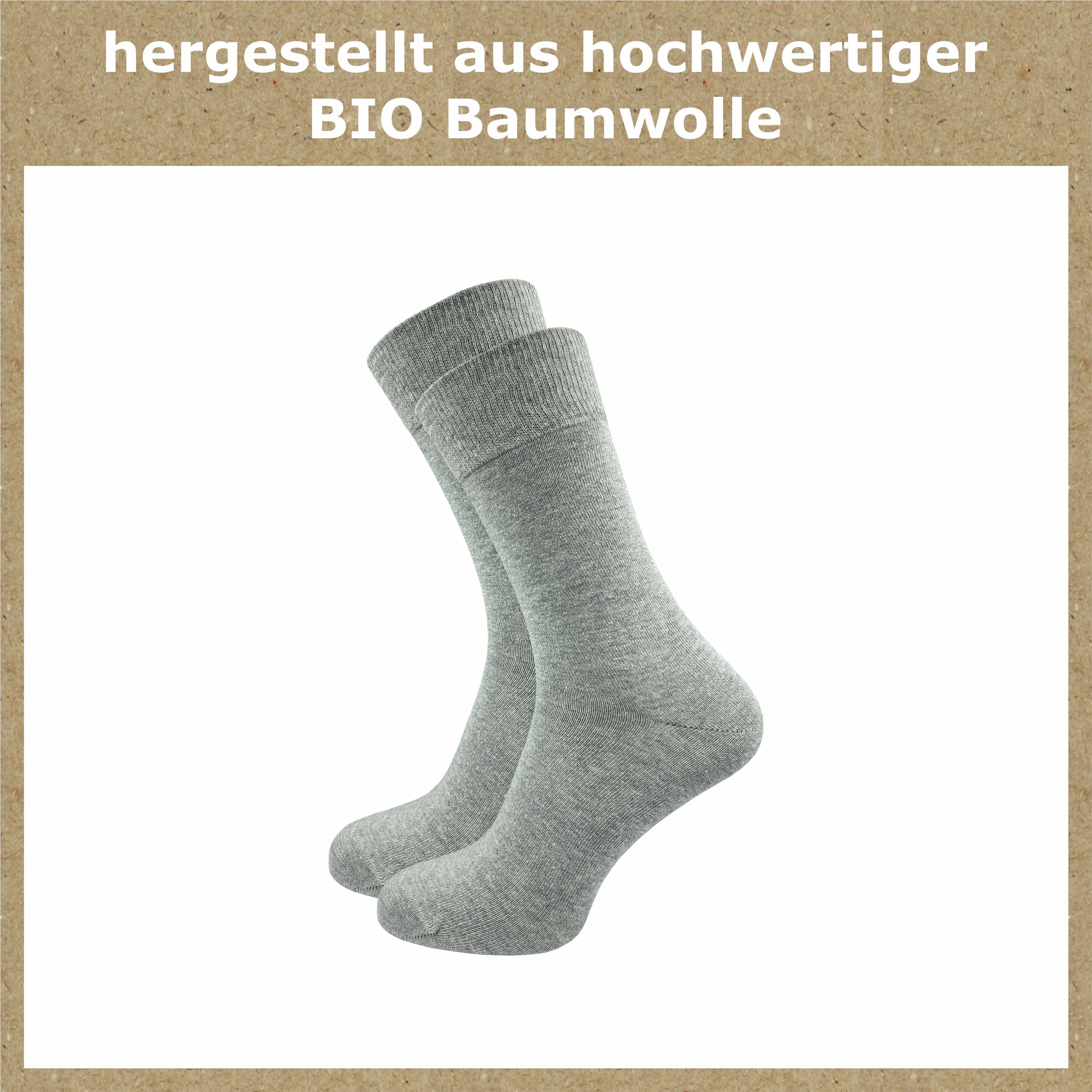 GAWILO Businesssocken aus hochwertiger hellgrau beste plastikfreier Qualität mit DHL (4-Paar) Bio Versand Baumwolle, handgekettelt