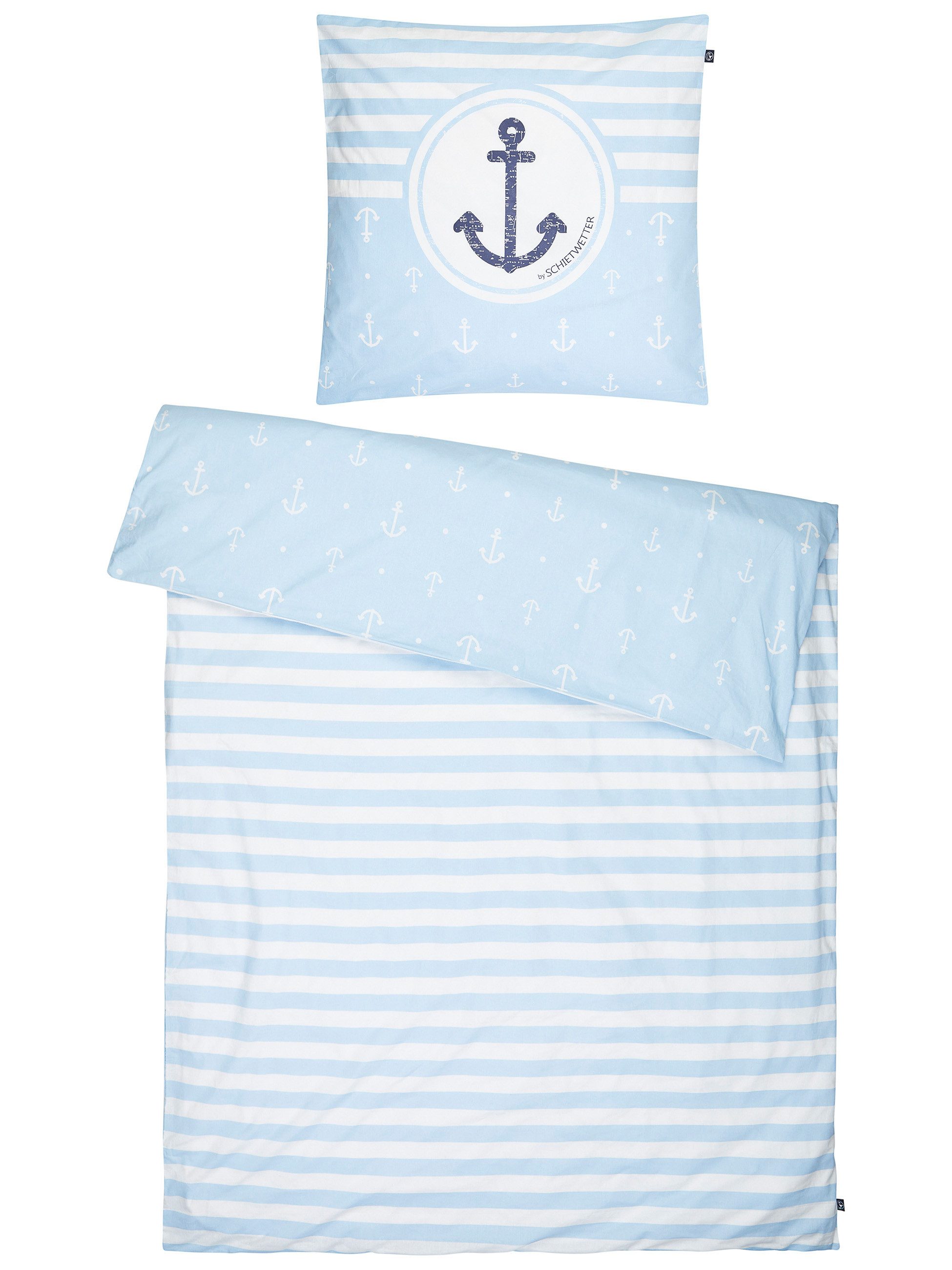Schietwetter Bettwäsche Bettwäsche "Anker & Streifen" günstig online kaufen