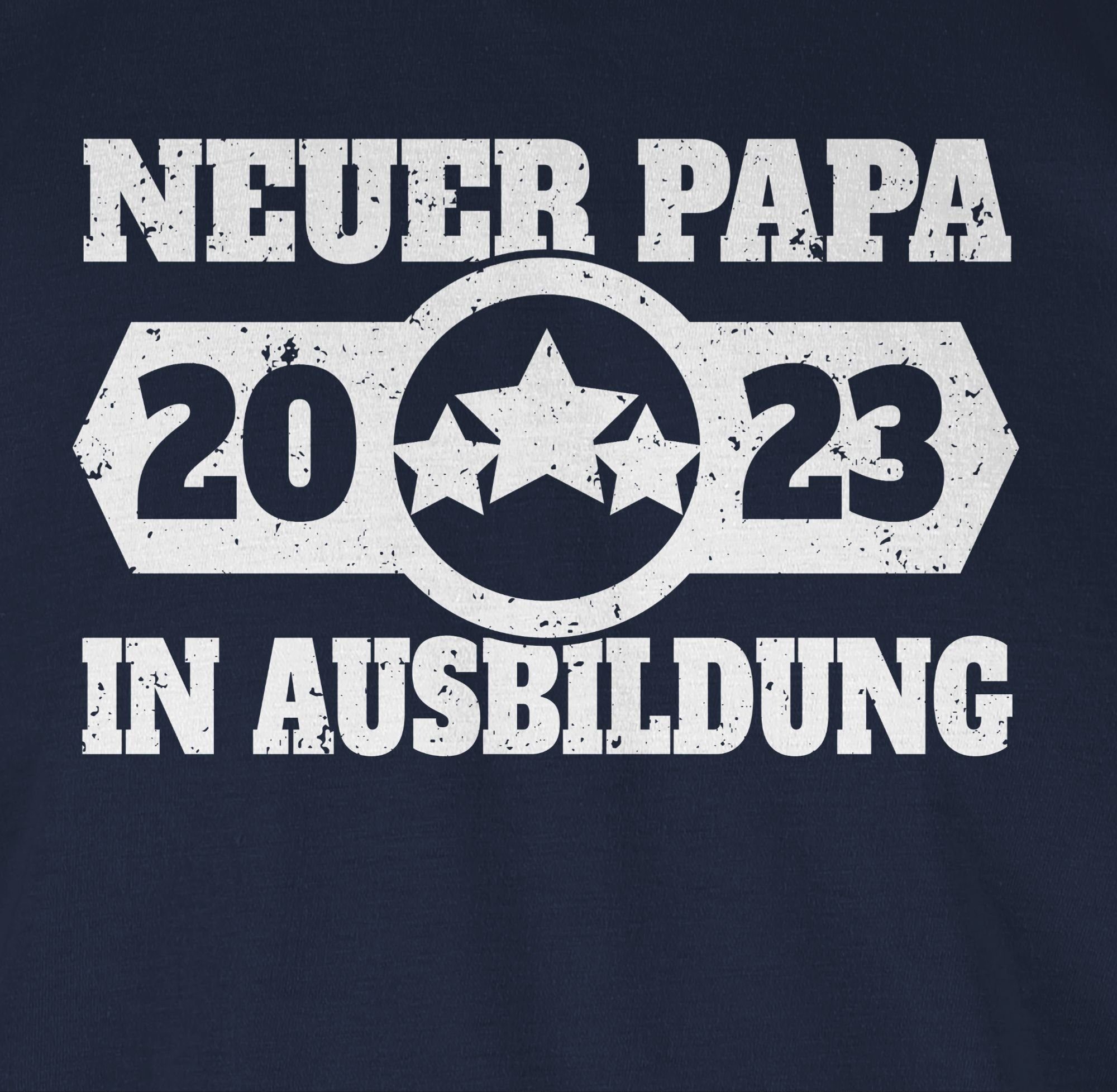 Ausbildung Papa Neuer 01 - für in T-Shirt Vatertag Shirtracer Navy 2023 Blau weiß Papa Geschenk