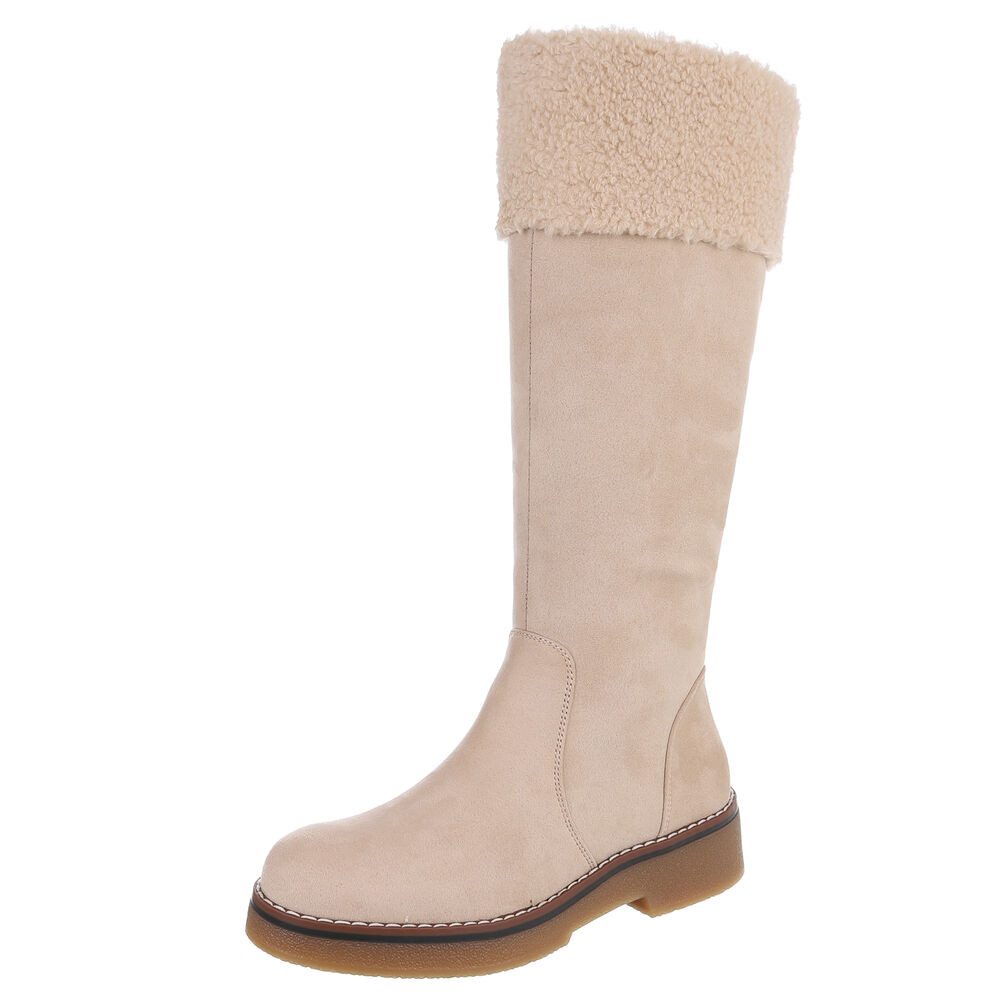 Ital-Design Kniehohe Damenstiefel mit kuscheligem Bund günstig online kaufen