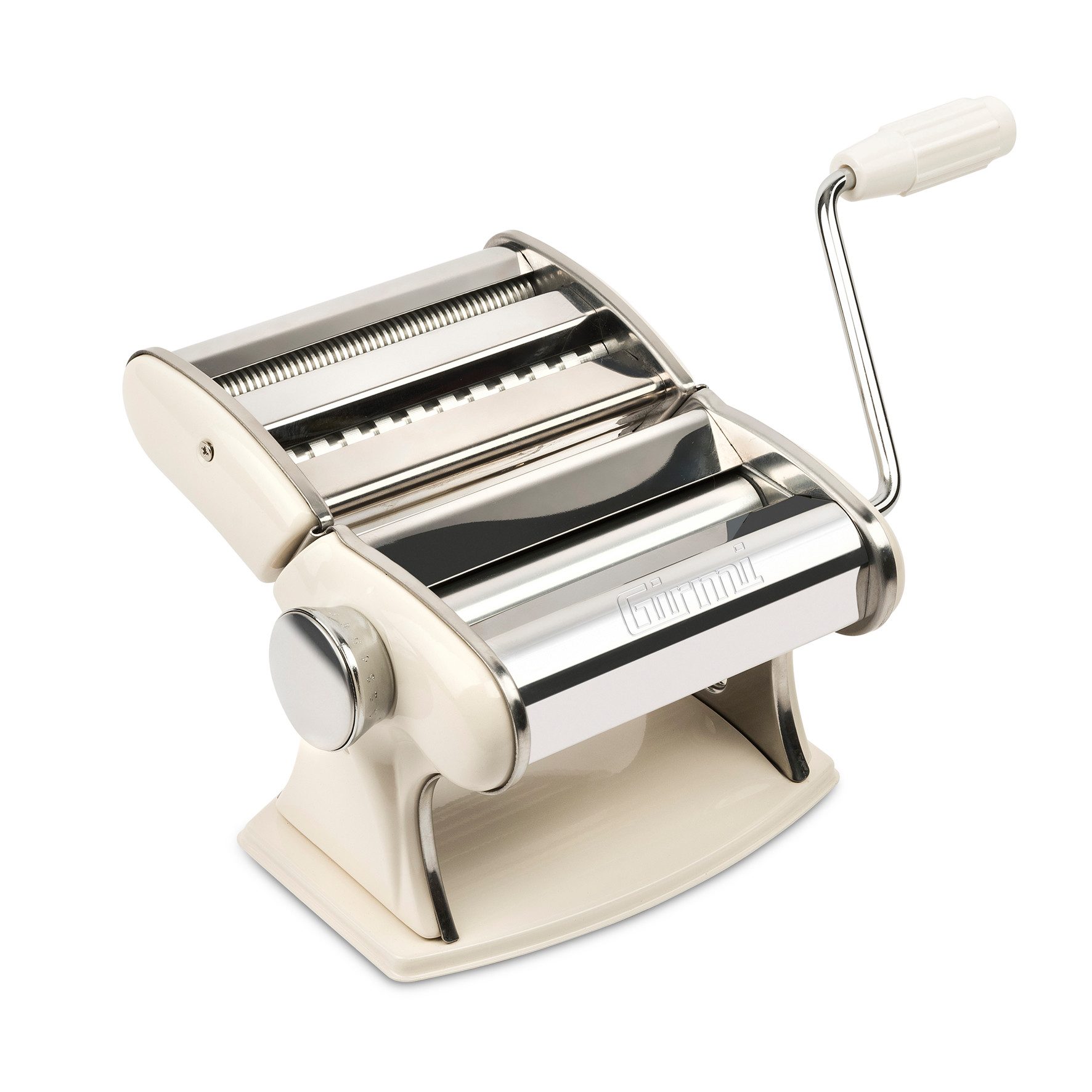 Girmi Nudelmaschine IM92, 3 Pastaformen, Edelstahl, 7 Teigstärken, Tischklemme, Aluminiumwalzen