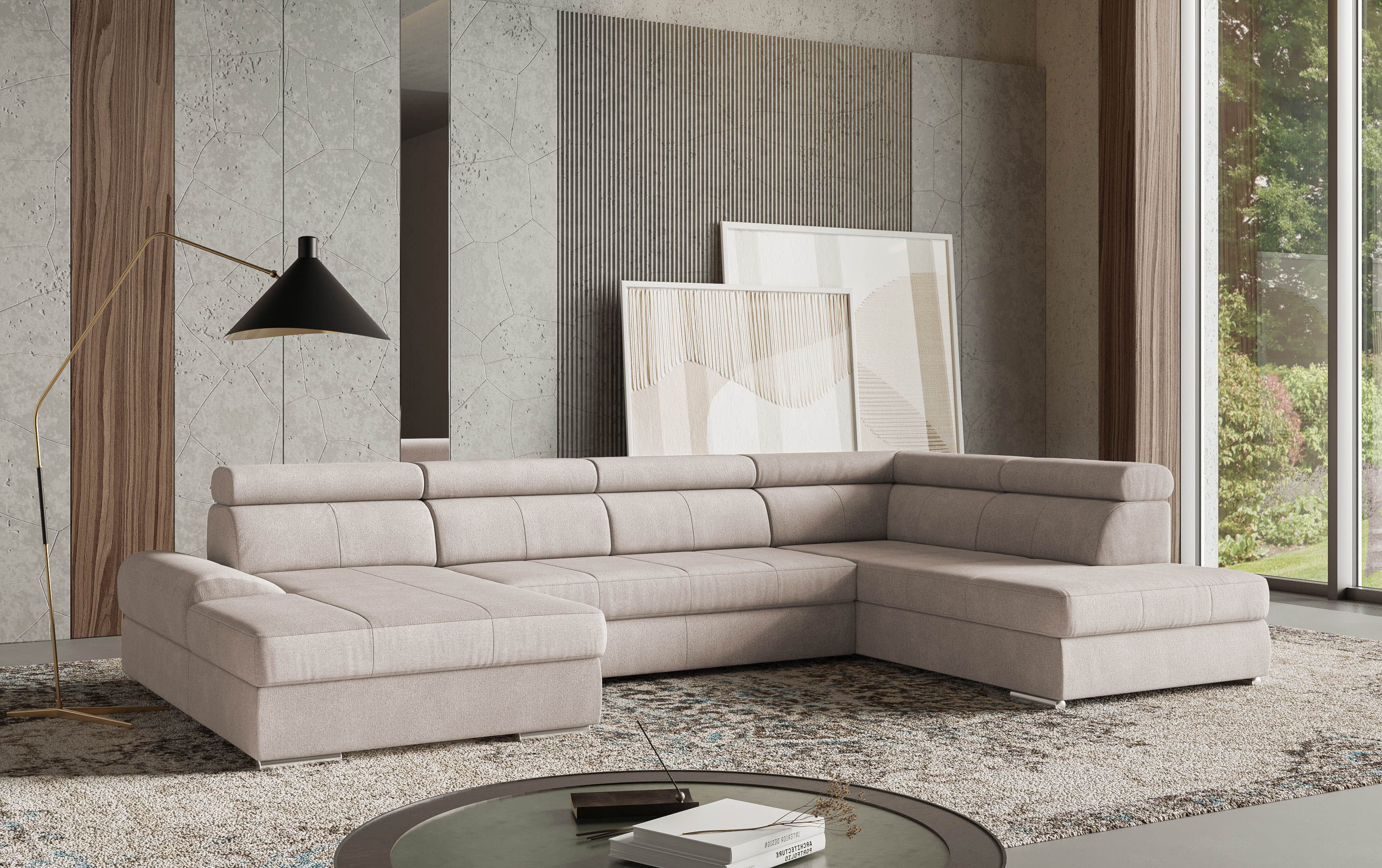 sit&more Wohnlandschaft U-Form, mit verstellbaren Kopfteilen, wahlweise mit Bettfunktion