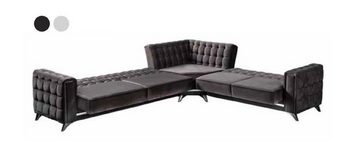 JVmoebel Ecksofa Ecksofa in Grau Textilmöbel Bequemes L-förmiges Sofa Modernes Neu, 3 Teile, Made in Europa