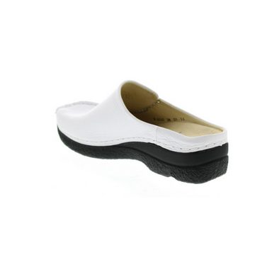 WOLKY Seamy-Slide, Clog, Printed leather, White AYR, 0625070-100 Clog