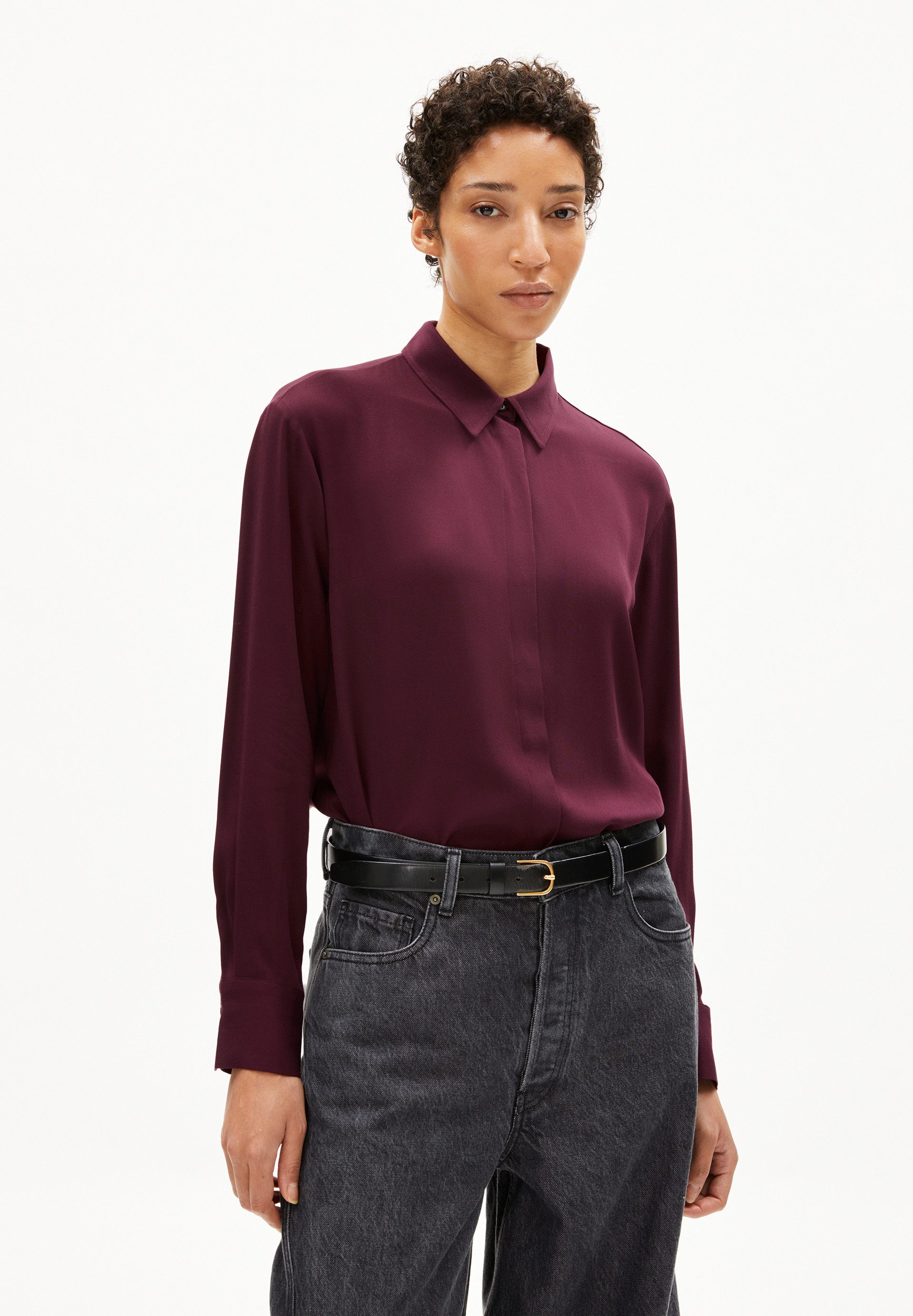 Armedangels Langarmbluse LARISAANA Bluse aus LENZING™ ECOVERO™ Viskose Relaxed Fit