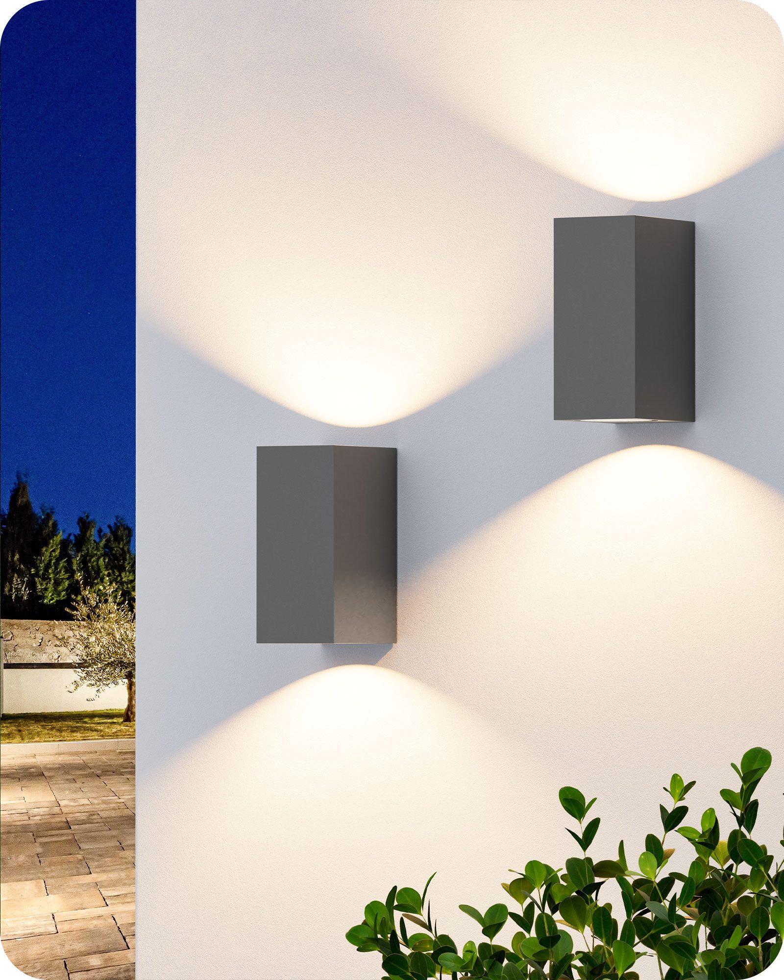 EDISHINE Außen-Wandleuchte, ohne Leuchtmittel, Up-Down Wandbeleuchtung